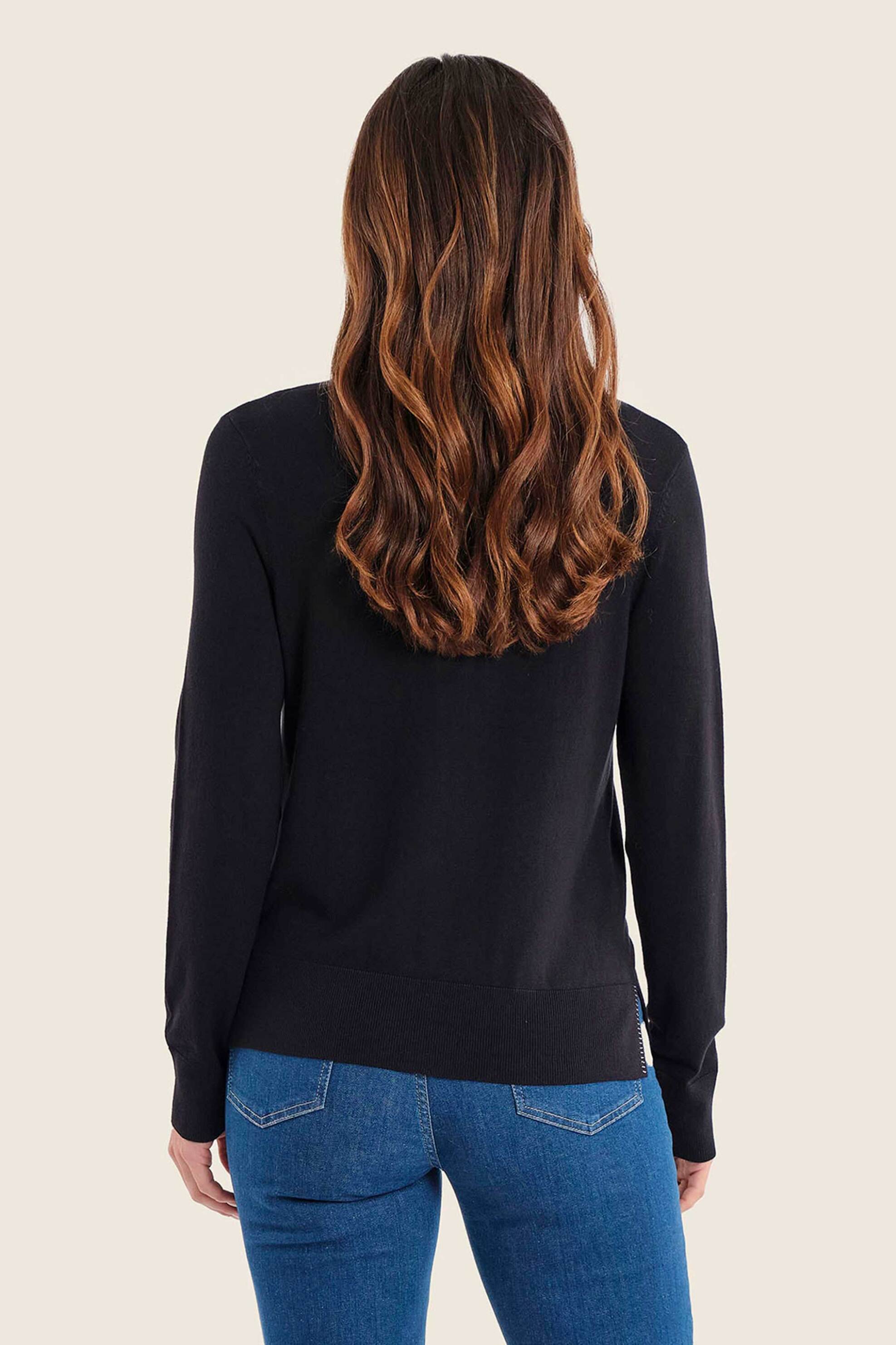 Gerry Weber Γυναικεία Ζακέτα με Στρας Λεπτομέρεια - N76001120038 Μαύρο