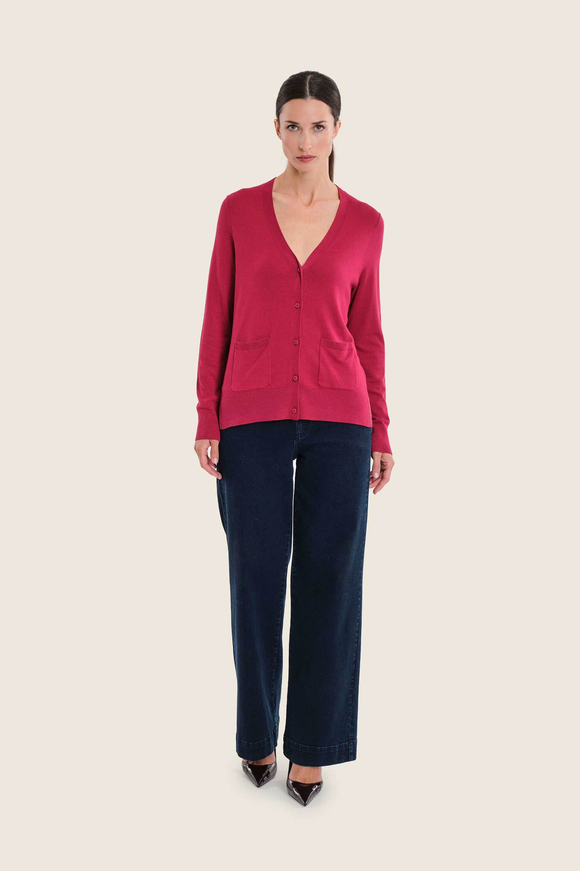 GERRY WEBER Gerry Weber γυναικεία ζακέτα με στρας λεπτομέρεια - N76001696038 Βυσσινί - 3