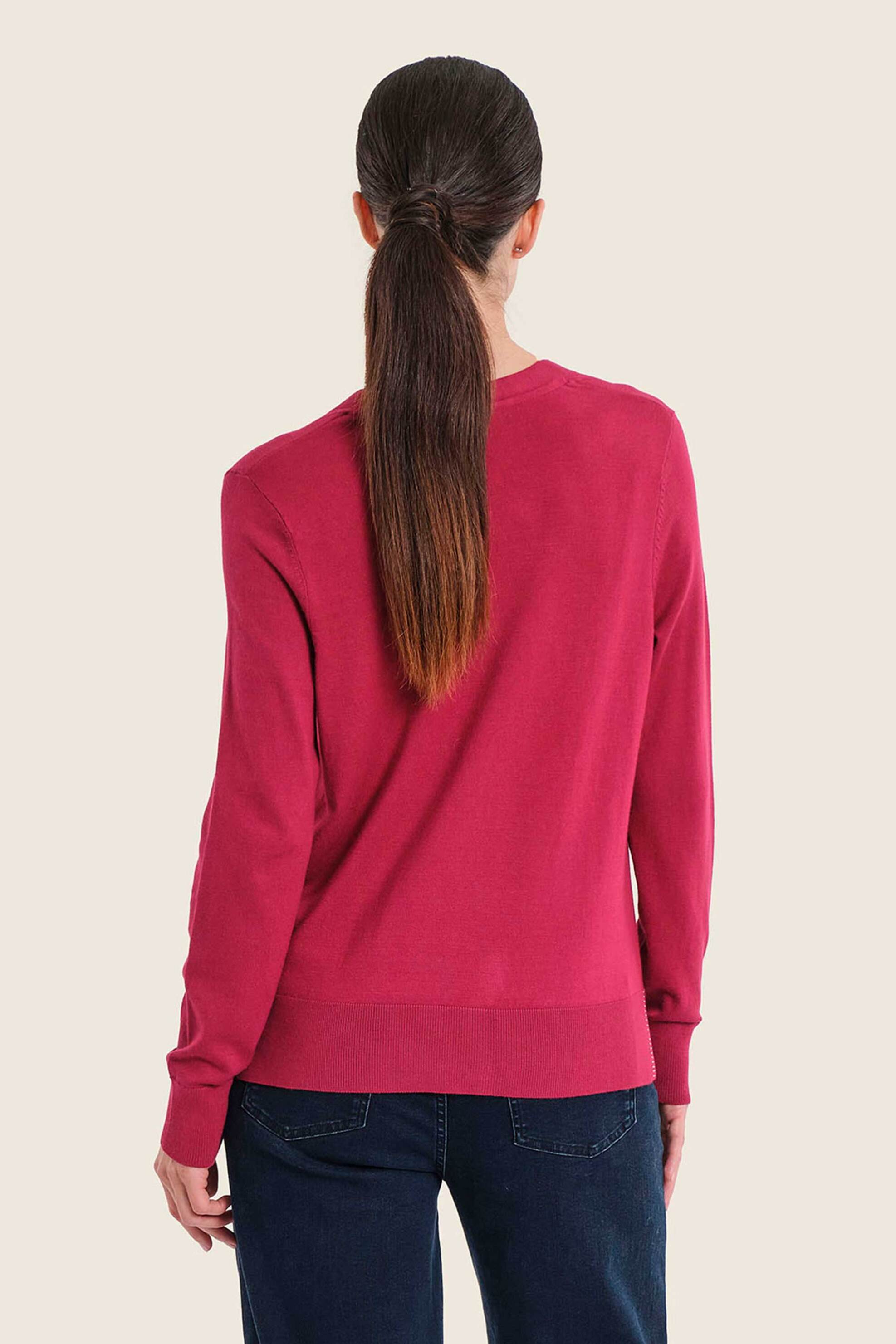 Gerry Weber Γυναικεία Ζακέτα με Στρας Λεπτομέρεια - N76001696038 Βυσσινί
