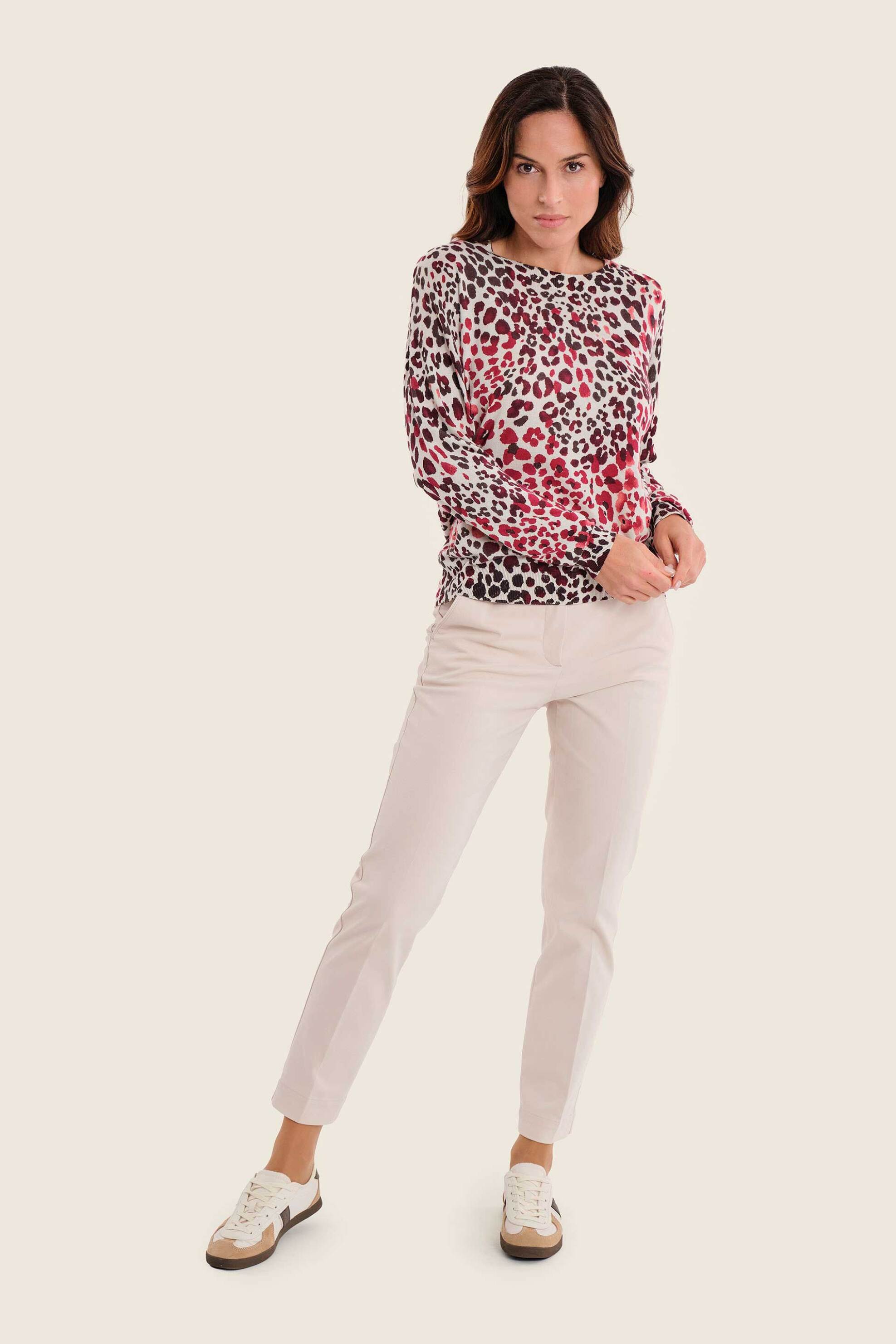 GERRY WEBER Gerry Weber γυναικεία μπλούζα πλεκτή με animal print - N76031713038 Ροζ - 3