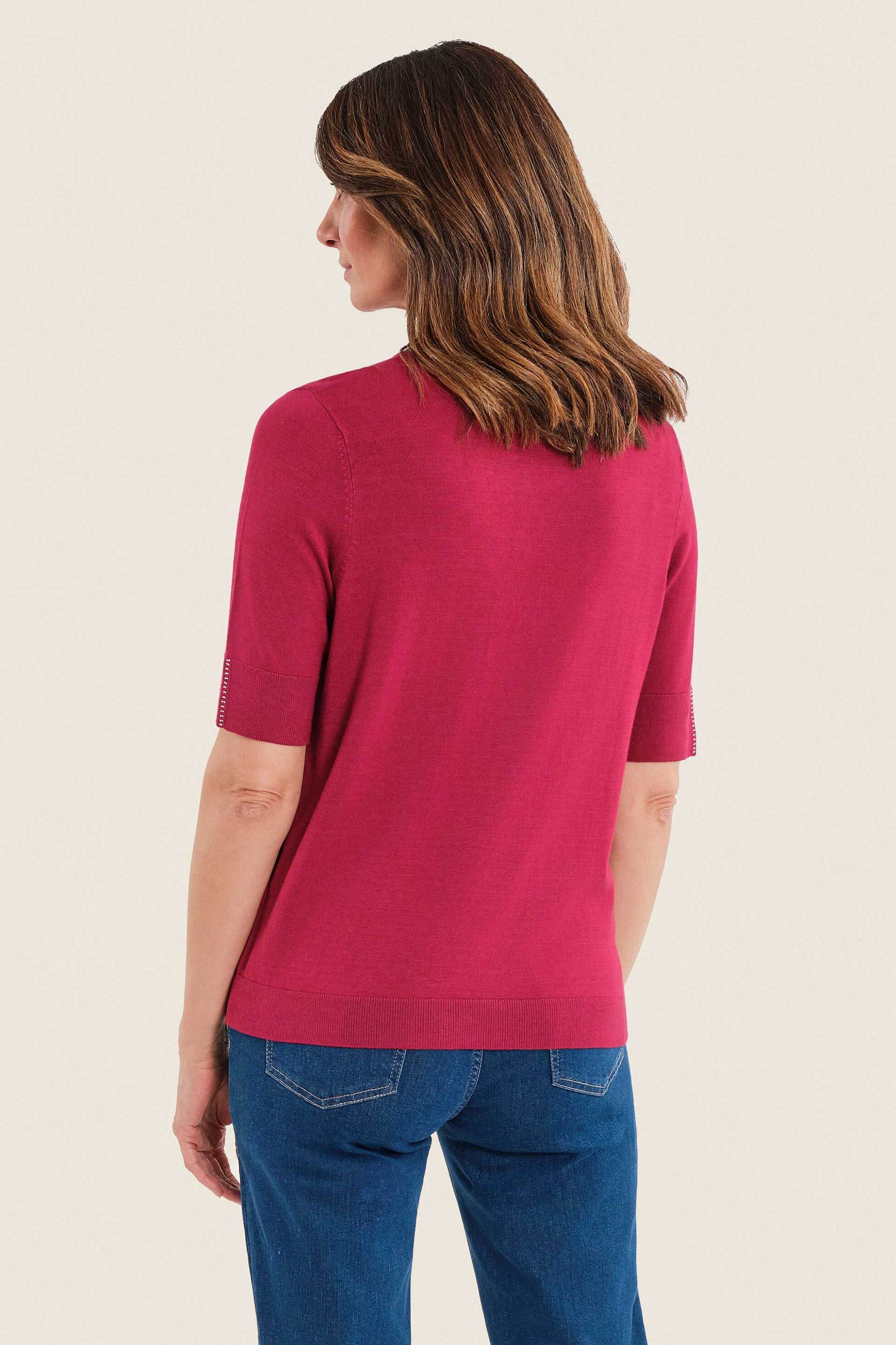 Gerry Weber Γυναικεία Μπλούζα Πλεκτή με Στρας Λεπτομέρεια - N76300696038 Βυσσινί