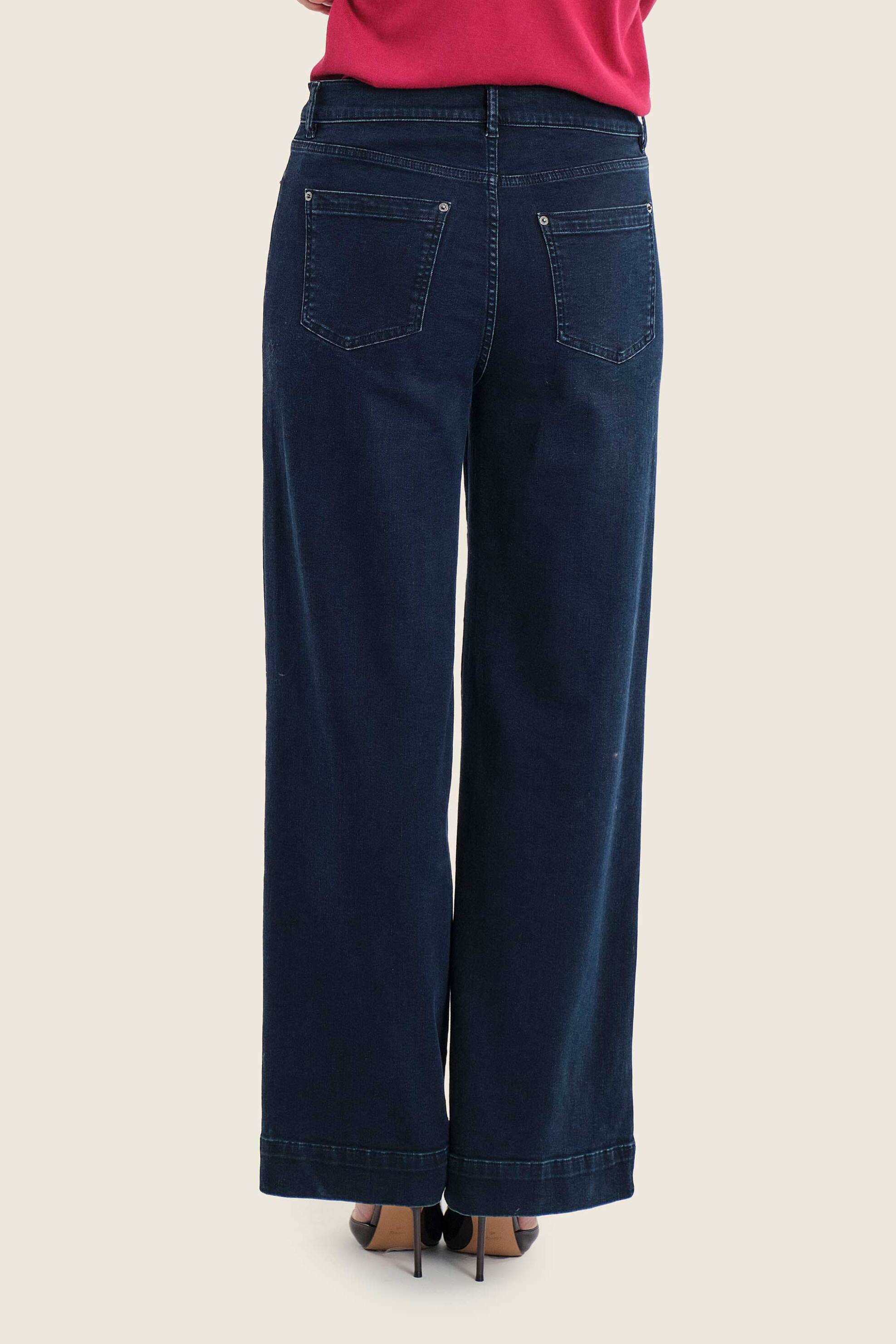 Gerry Weber Γυναικείο Denim Παντελόνι Πεντάτσεπο Wide Fit - N77003691038 Blue