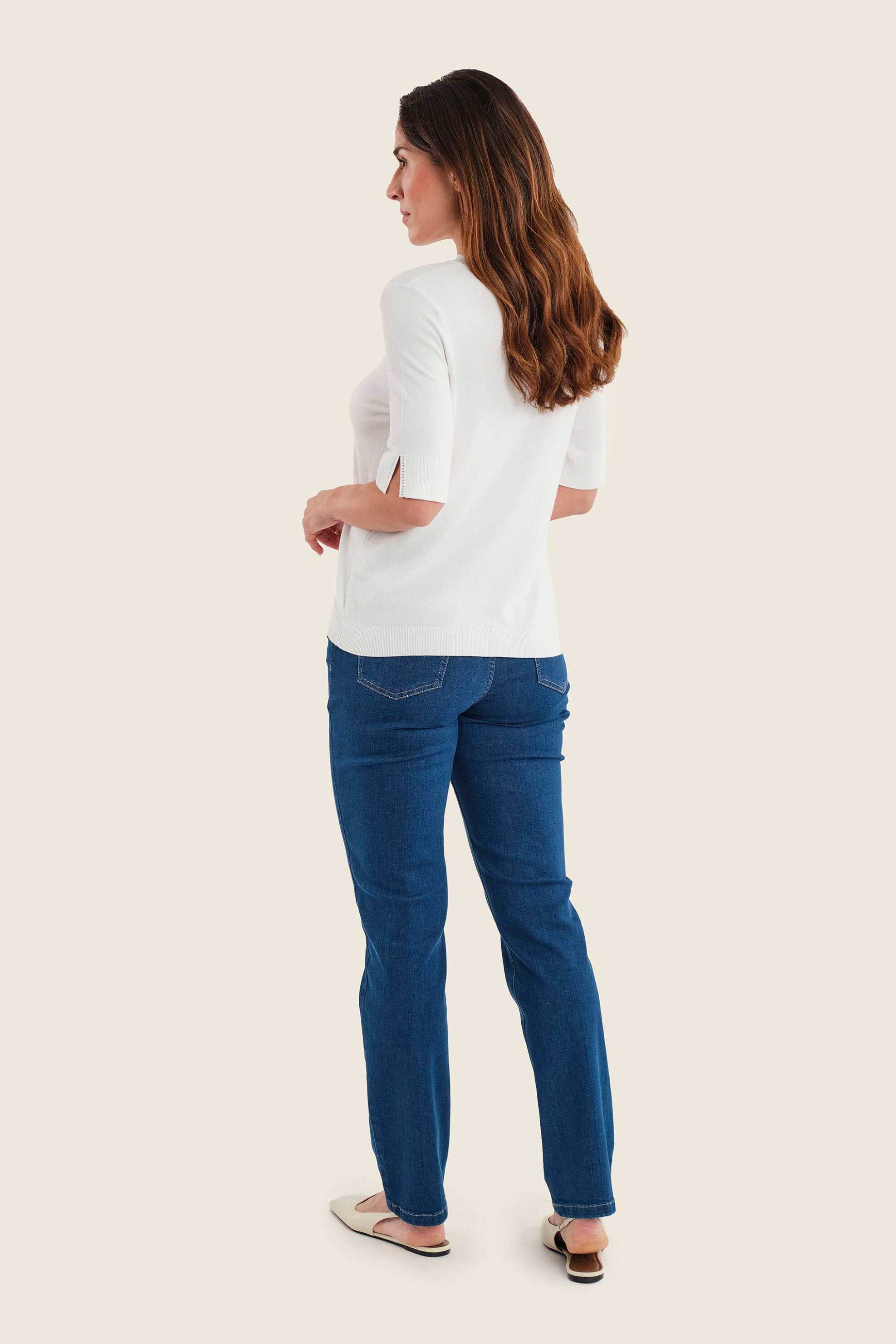 GERRY WEBER Gerry Weber γυναικείο τζιν παντελόνι πεντάτσεπο Straight Fit - N77004396038 Denim Blue - 3