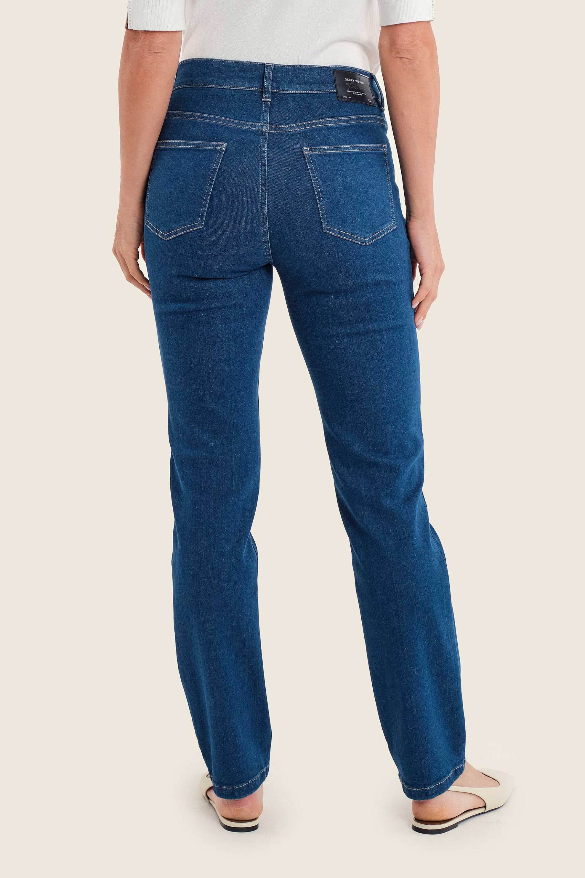 Gerry Weber Γυναικείο Τζιν Παντελόνι Πεντάτσεπο Straight Fit - N77004396038 Denim Blue