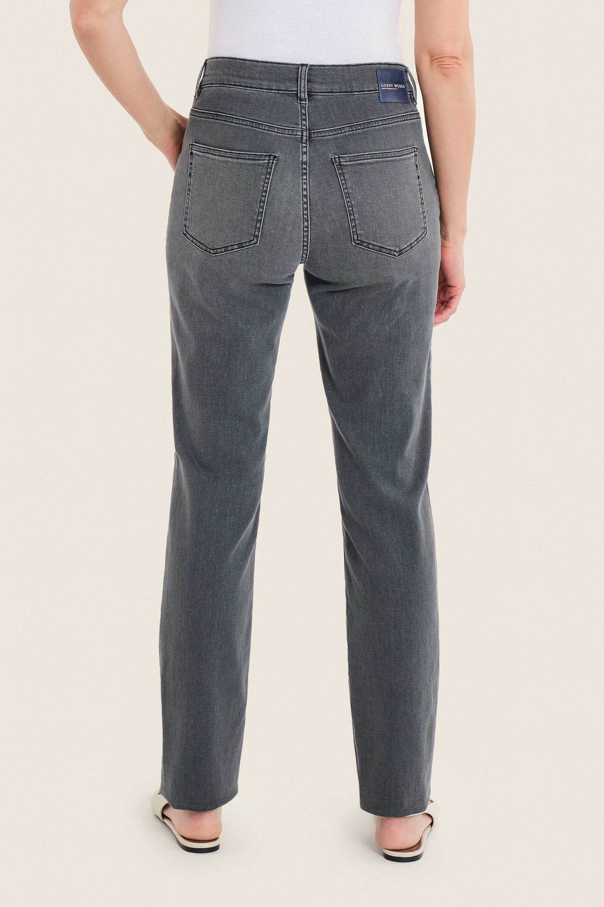 Gerry Weber Γυναικείο Τζιν Παντελόνι Πεντάτσεπο Straight Fit - N77004690038 Γκρι