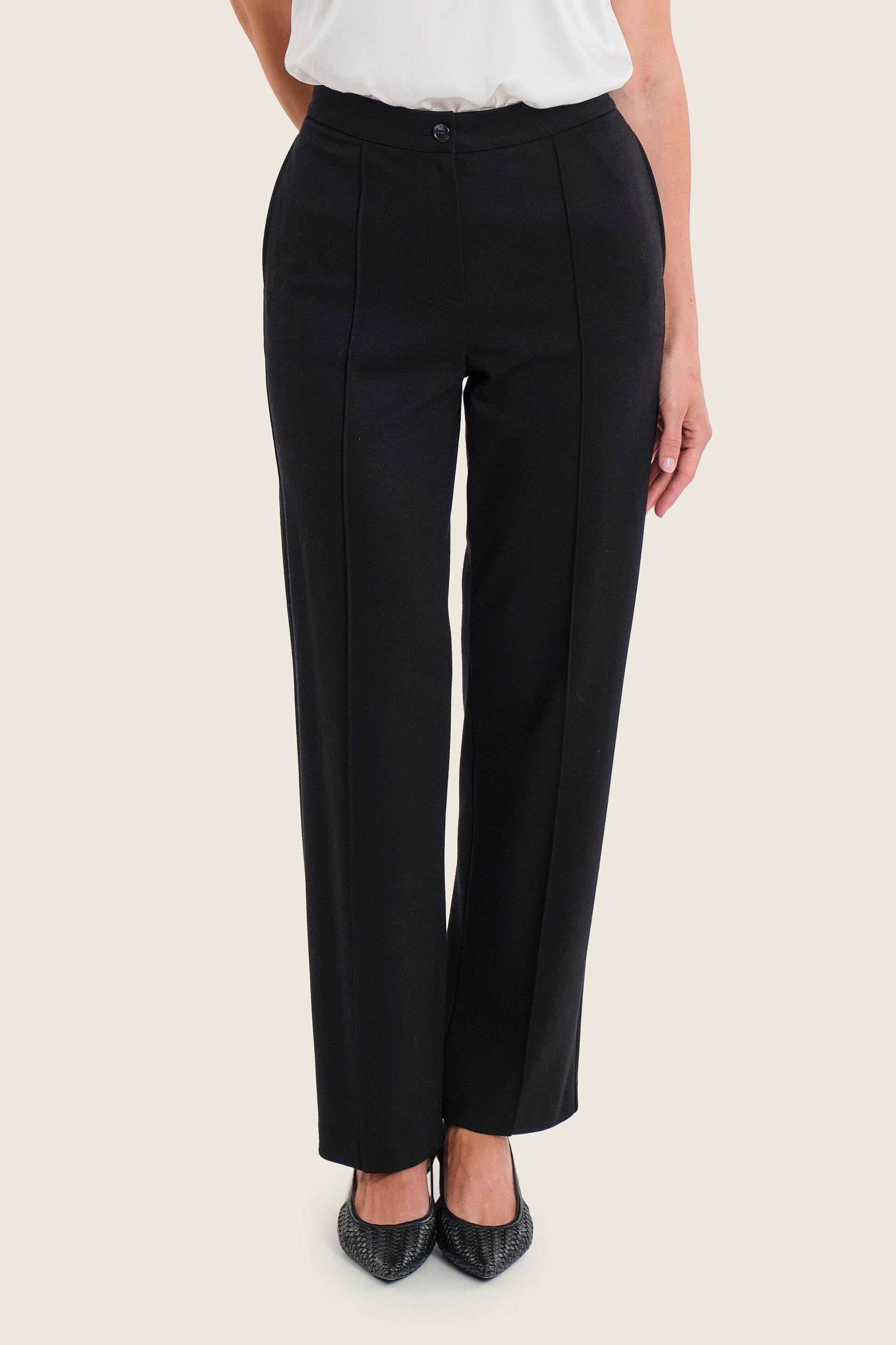 Gerry Weber γυναικείο παντελόνι με ελαστική μέση Straight Fit - N77006120038 Μαύρο
