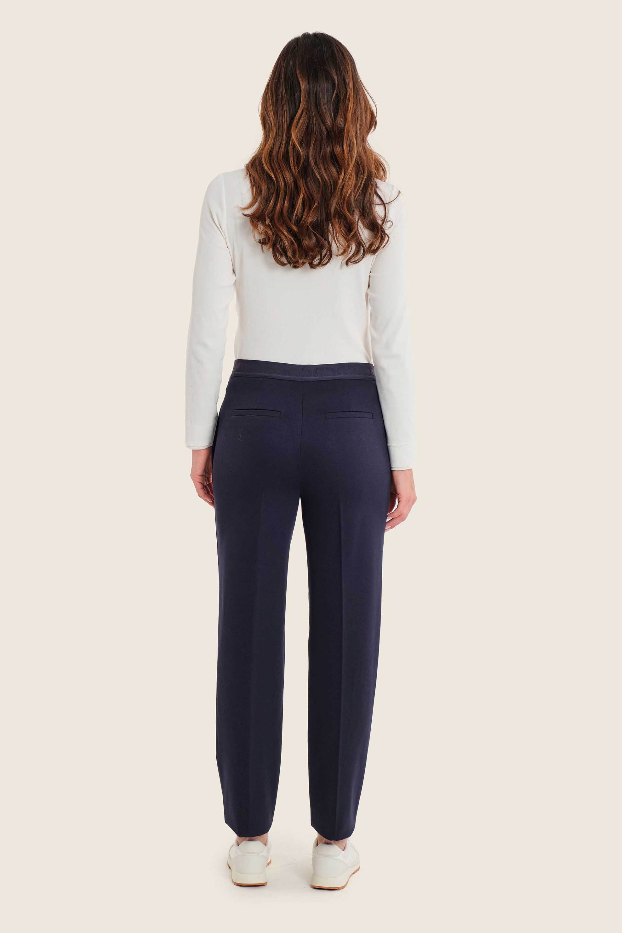 GERRY WEBER Gerry Weber γυναικείο παντελόνι με ελαστική μέση Straight Fit - N77006734038 Μπλε Σκούρο - 3