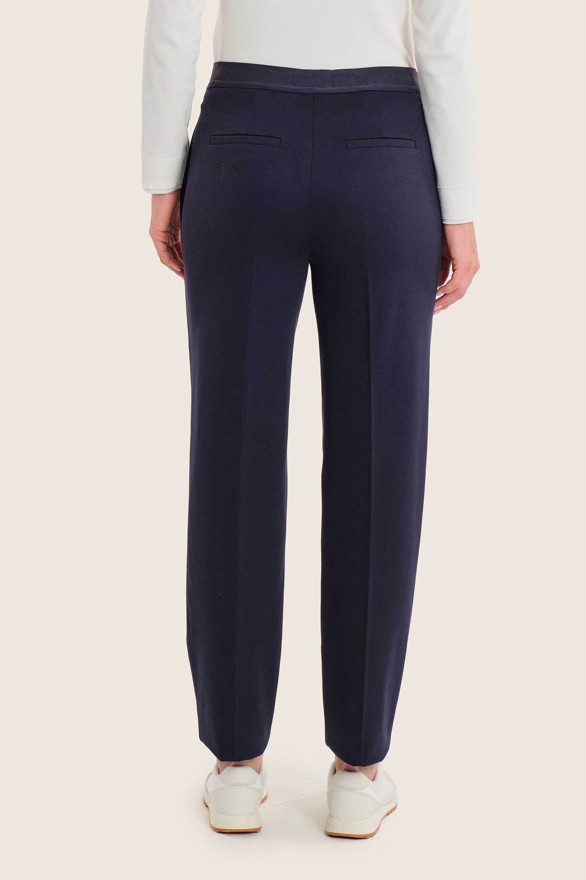 Gerry Weber Γυναικείο Παντελόνι με Ελαστική Μέση Straight Fit - N77006734038 Μπλε Σκούρο