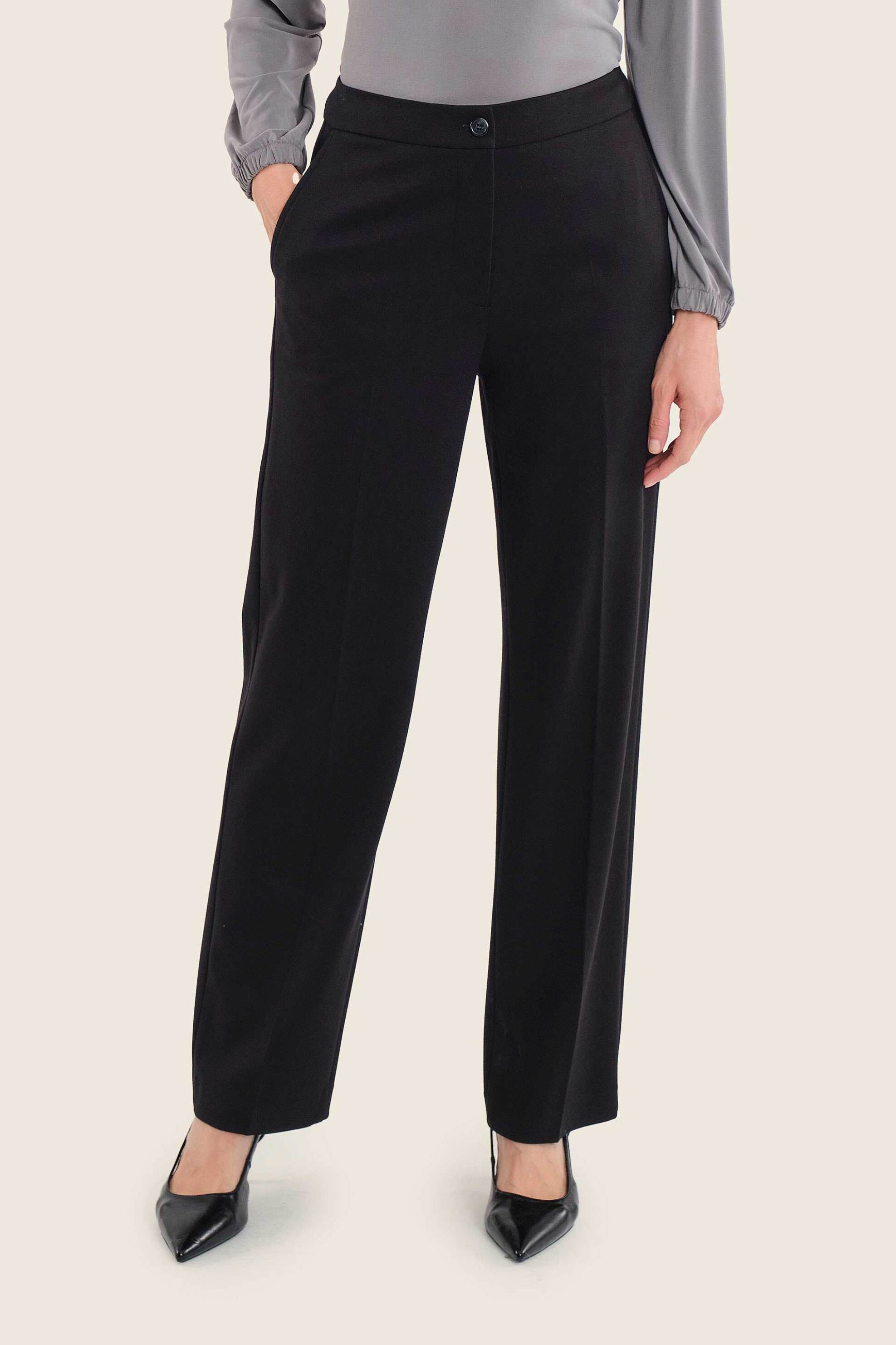 Gerry Weber γυναικείο παντελόνι μονόχρωμο Straight Fit - N77021120038 Μαύρο