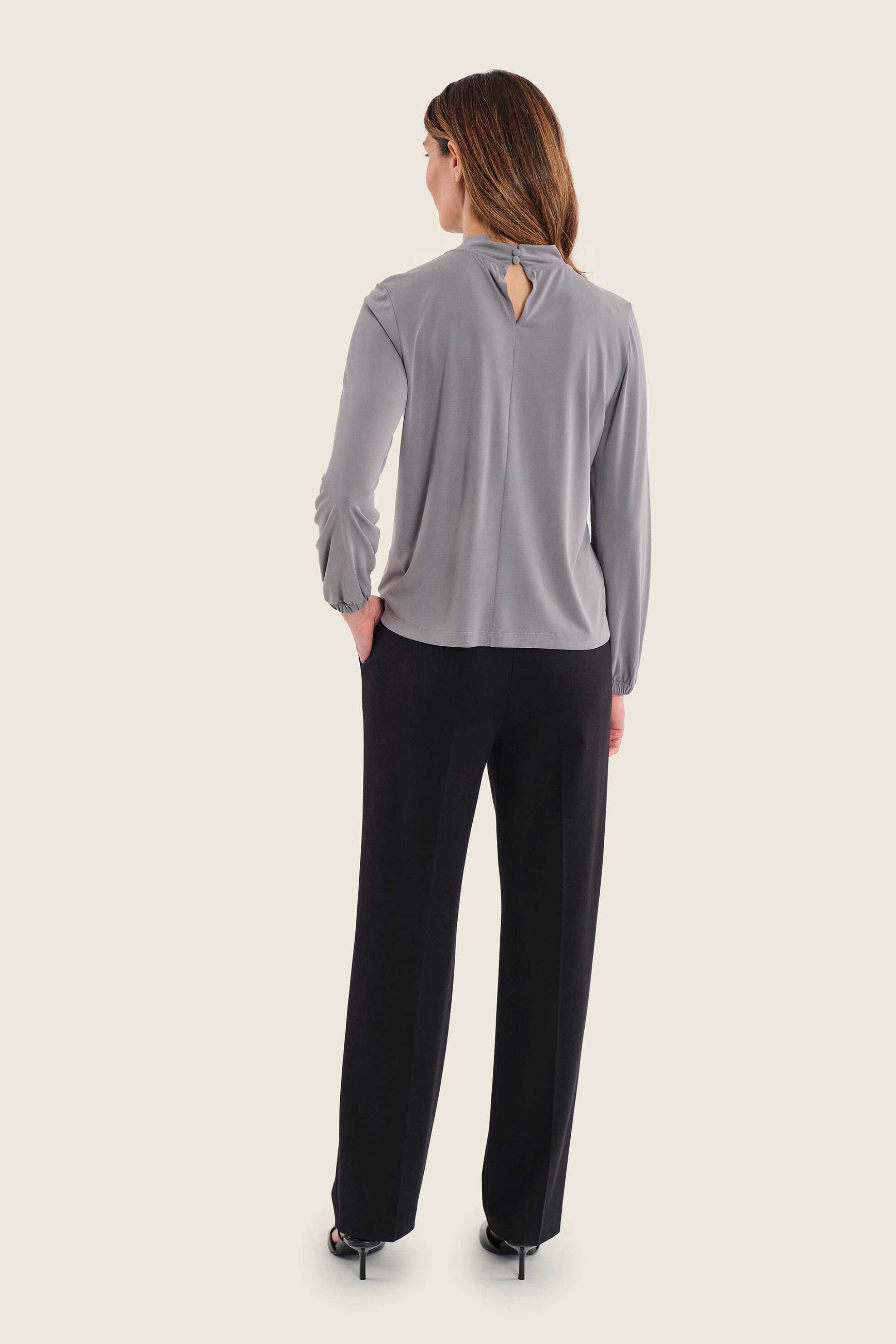 GERRY WEBER Gerry Weber γυναικείο παντελόνι μονόχρωμο Straight Fit - N77021120038 Μαύρο - 3