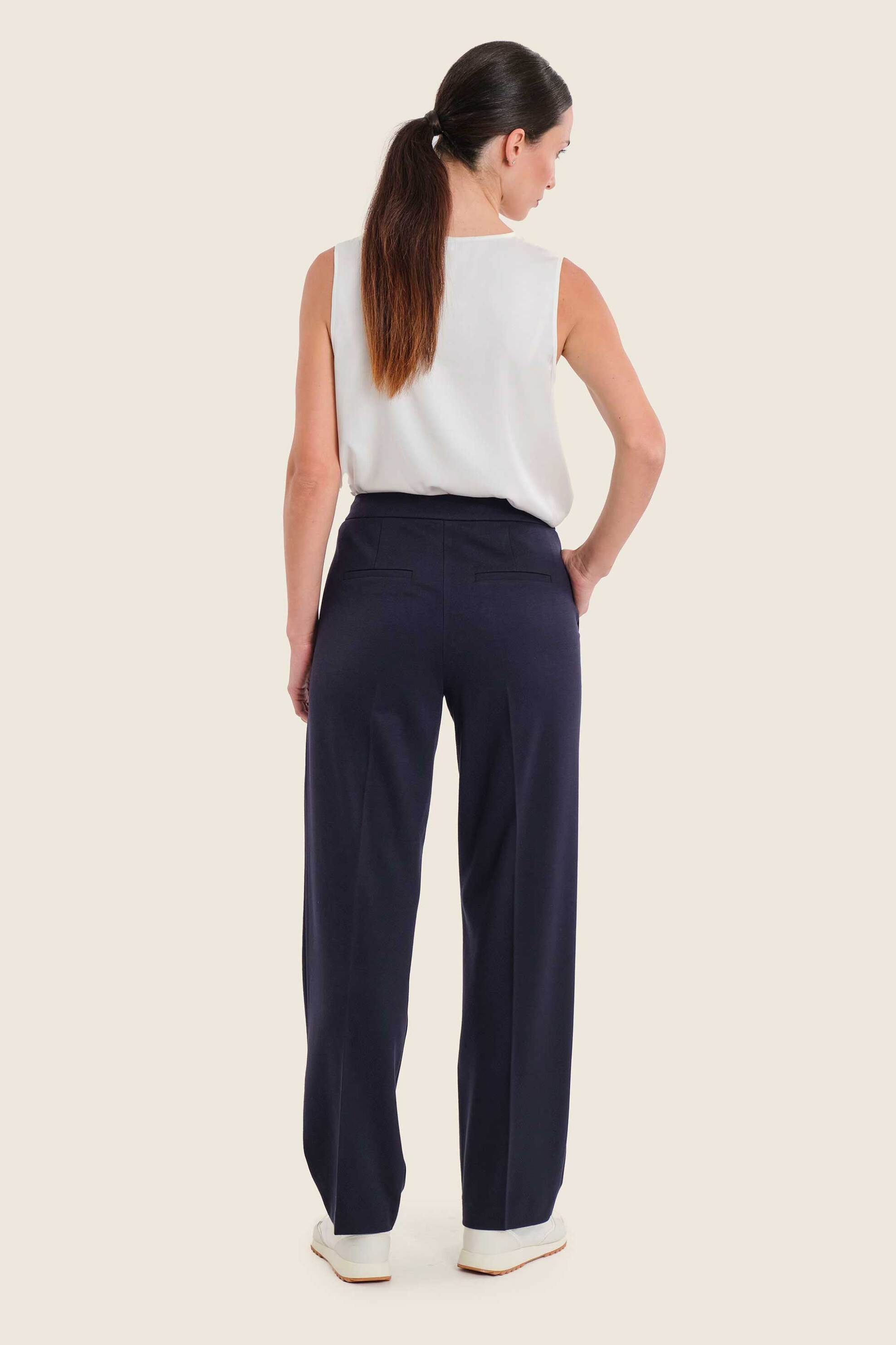GERRY WEBER Gerry Weber γυναικείο παντελόνι μονόχρωμο Straight Fit - N77021734038 Μπλε Σκούρο - 3
