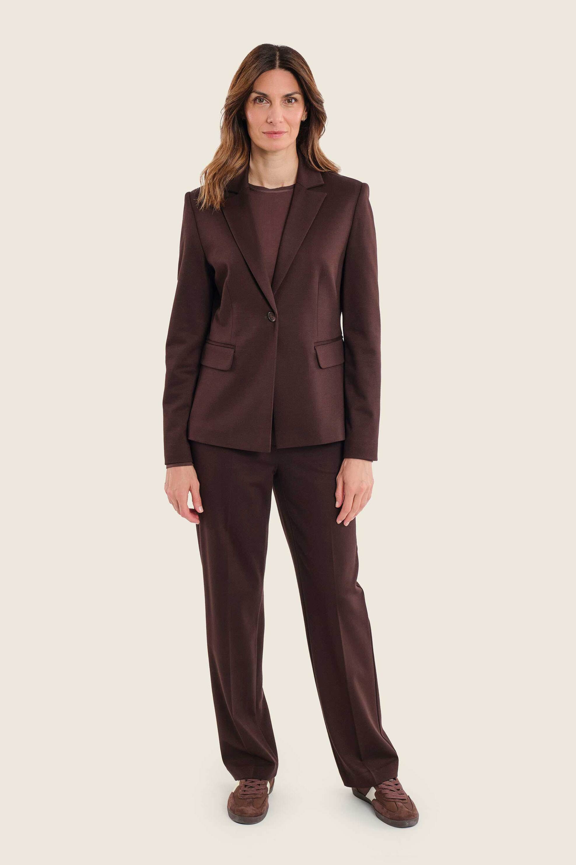 Gerry Weber γυναικείο παντελόνι με ελαστική μέση Straight Fit - N77006719038 Καφέ