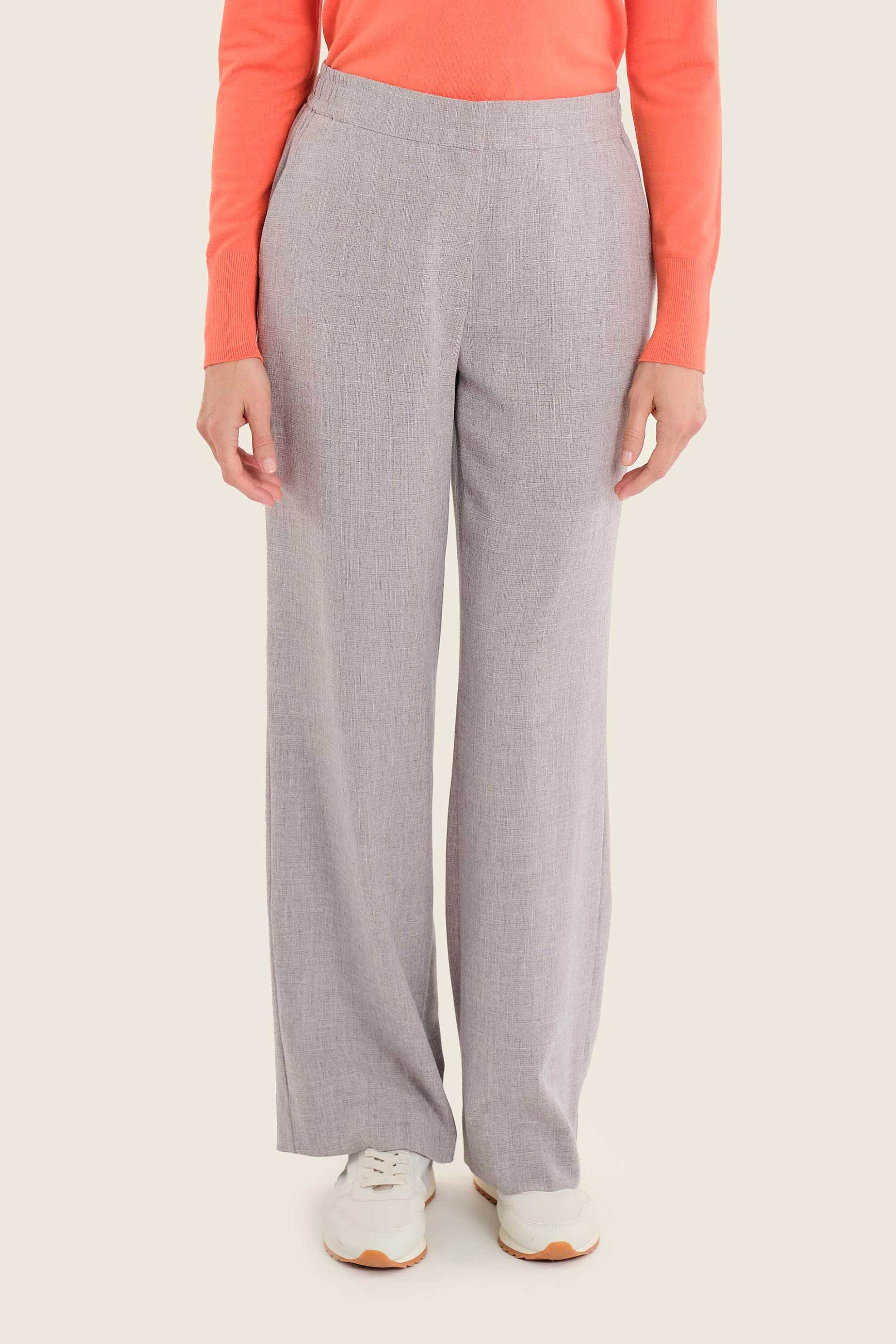 Gerry Weber γυναικείο παντελόνι με ελαστική μέση Wide Fit - N77009749038 Γκρι