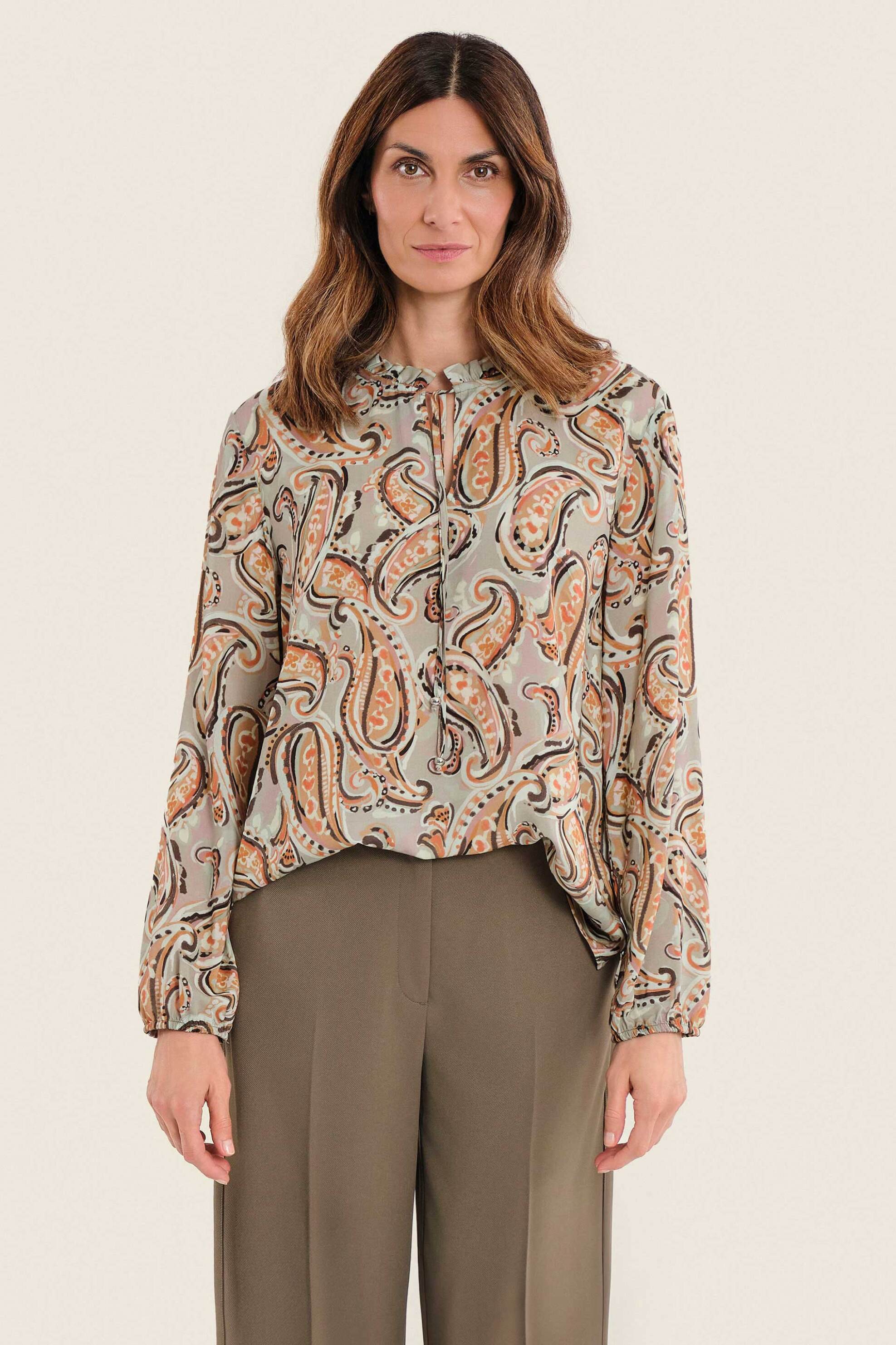 Gerry Weber γυναικεία μπλούζα με paisley print - N71028714038 Λαδί