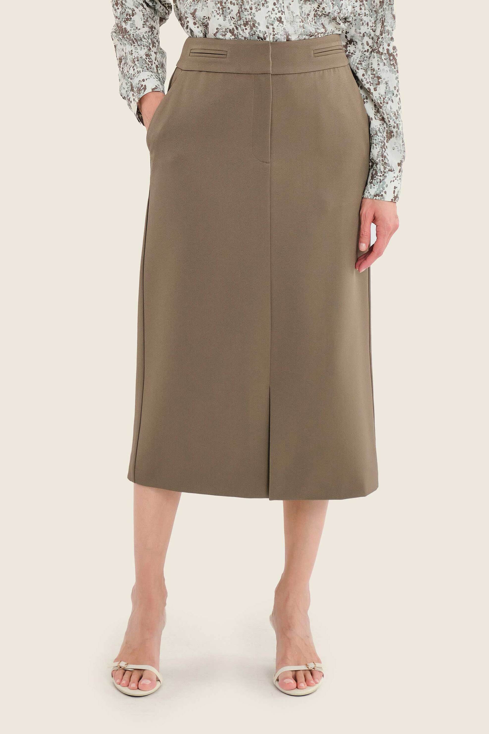 Gerry Weber γυναικεία midi φούστα με τσέπες - N75683697038 Λαδί