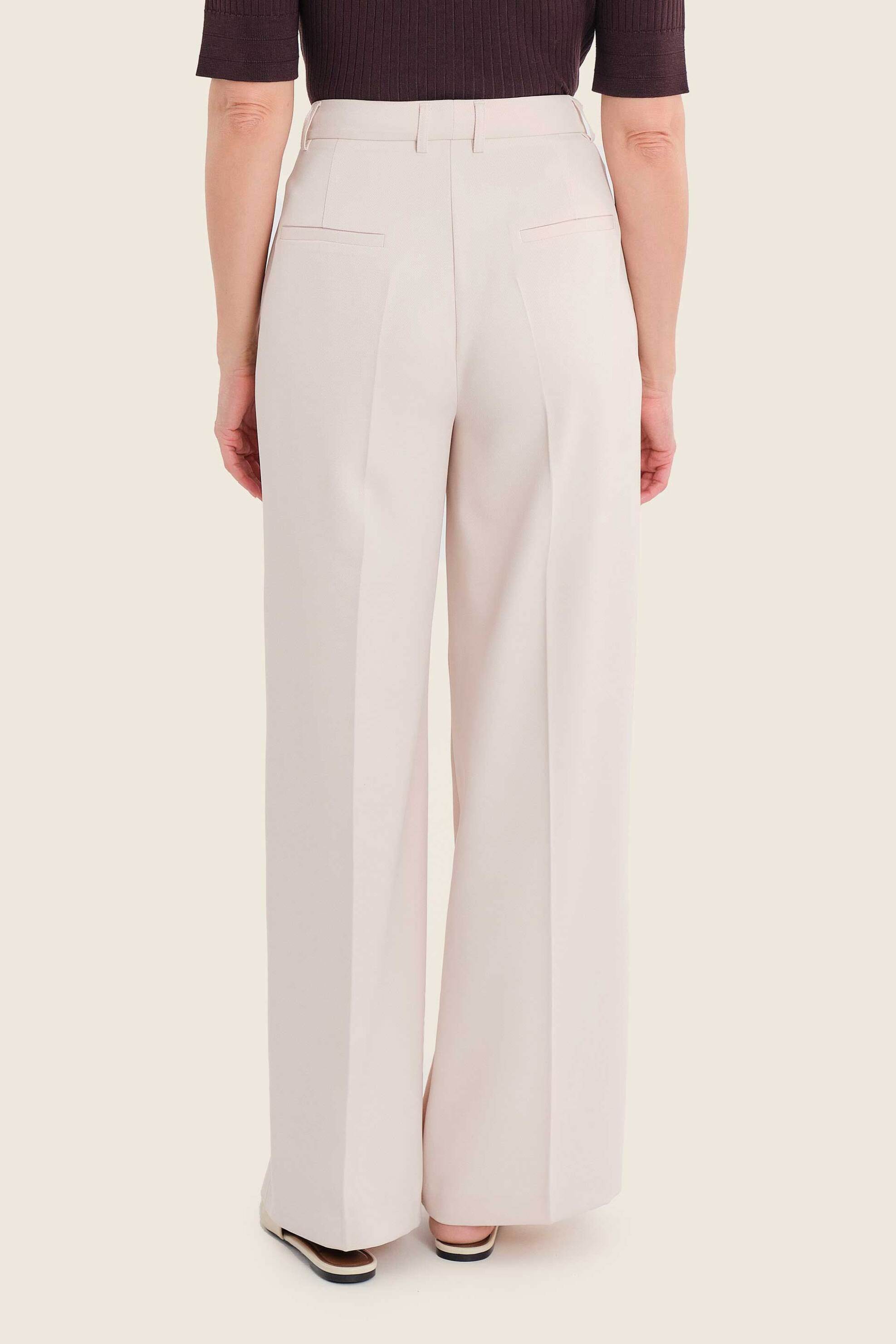 Gerry Weber γυναικείο παντελόνι με τσάκιση Wide Leg - N77014699038 Μπεζ