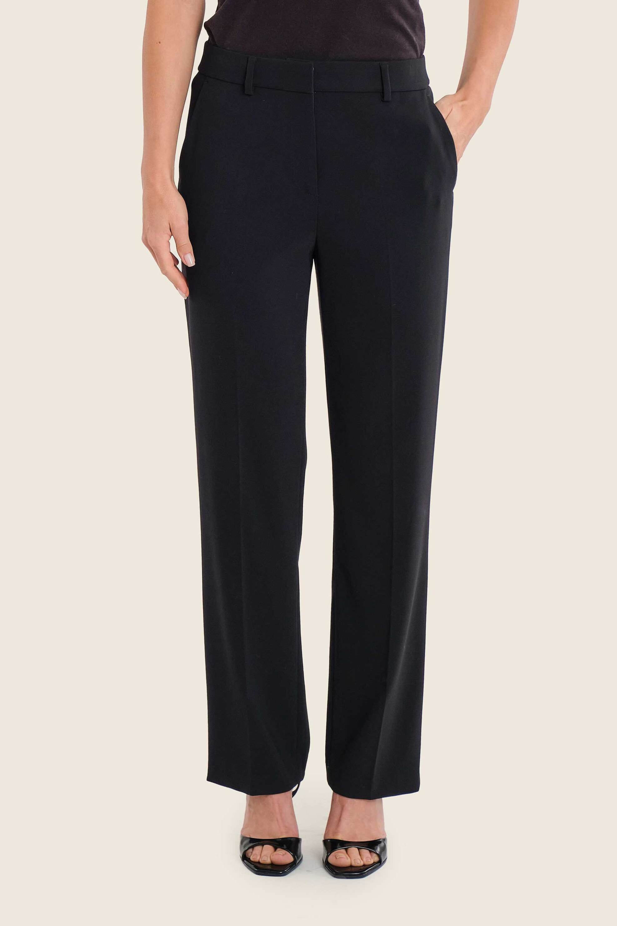 Gerry Weber γυναικείο παντελόνι μονόχρωμο Straight Fit - N77022120038 Μαύρο