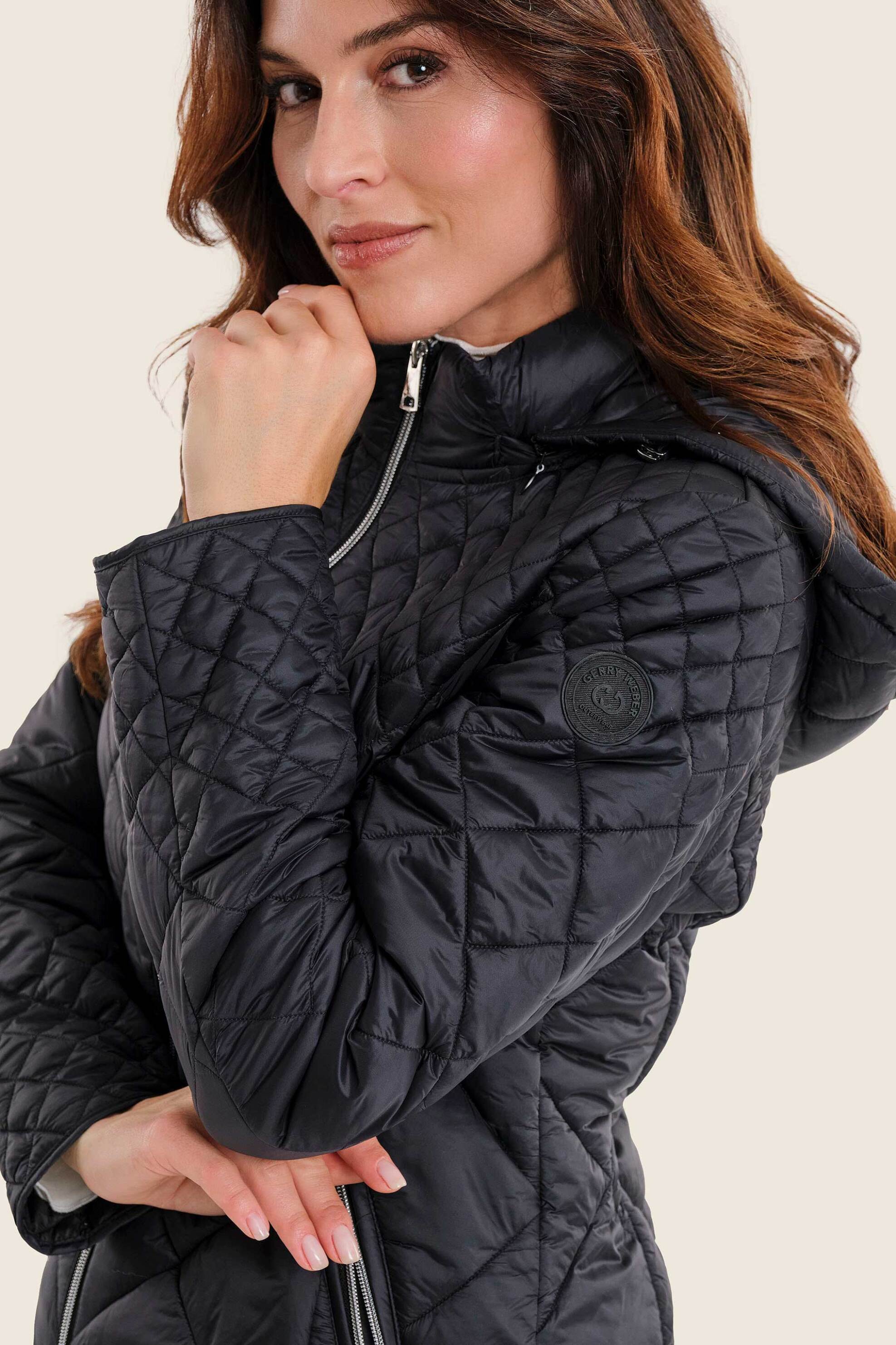 Gerry Weber γυναικείο μπουφάν με καπιτονέ σχέδιο και κουκούλα - N78100120038 Μαύρο