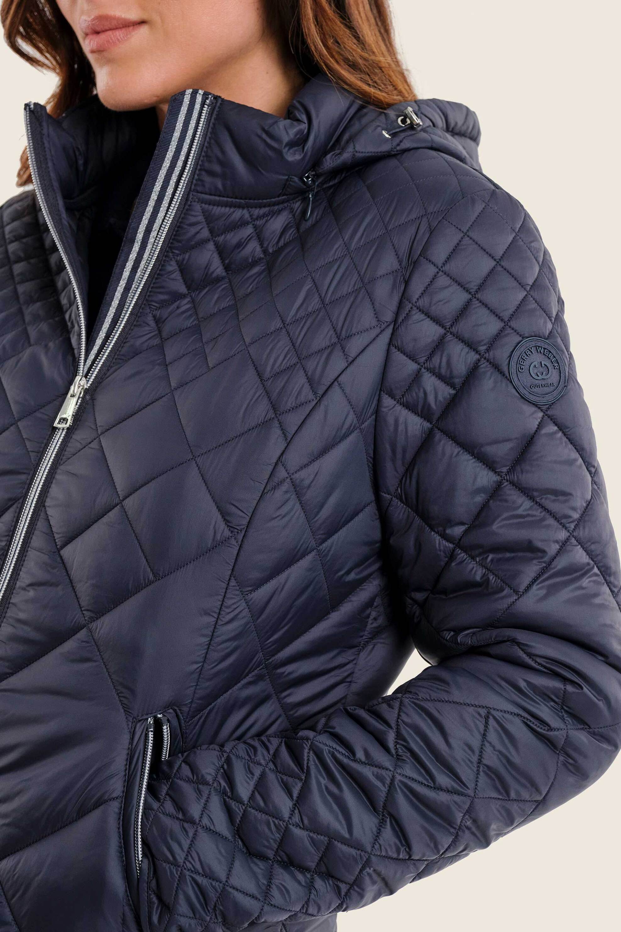 Gerry Weber γυναικείο μπουφάν με καπιτονέ σχέδιο και κουκούλα - N78100734038 Μπλε Σκούρο