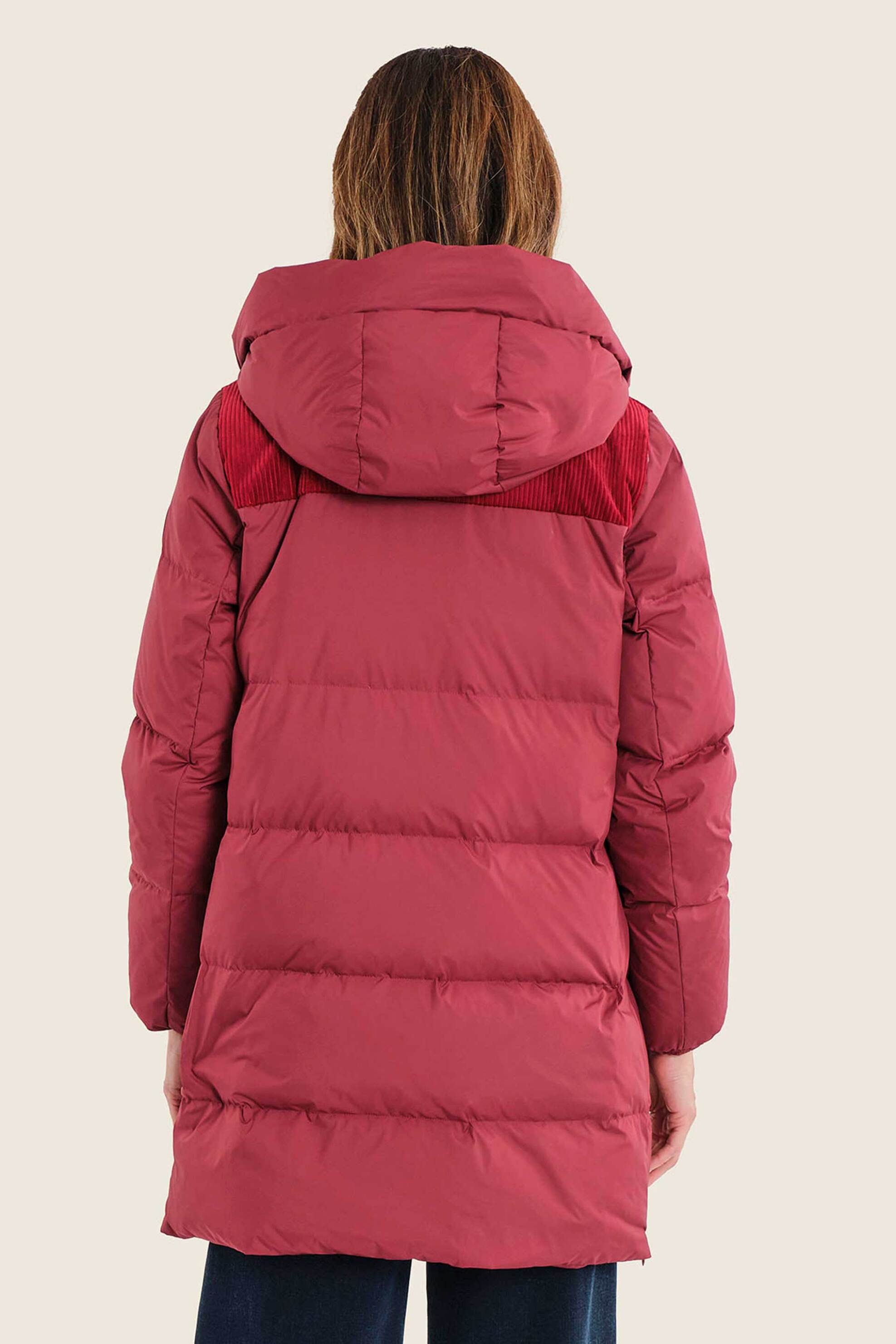 GERRY WEBER Gerry Weber γυναικείο μακρύ μπουφάν με κουκούλα και συνδυασμό υφασμάτων - N78401696038 Φούξια - 4