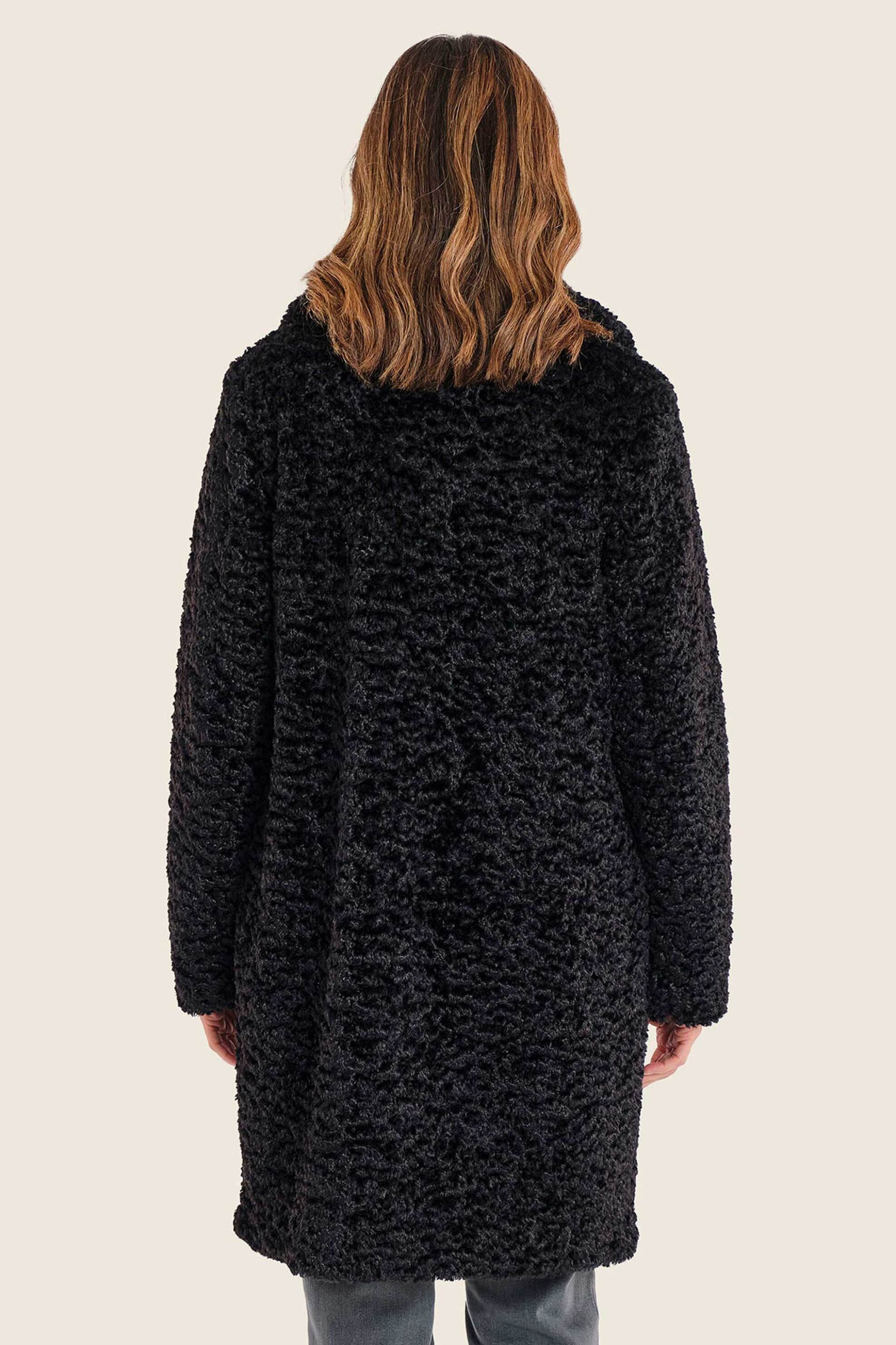 GERRY WEBER Gerry Weber γυναικείο παλτό faux γούνα - N78406120038 Μαύρο - 4
