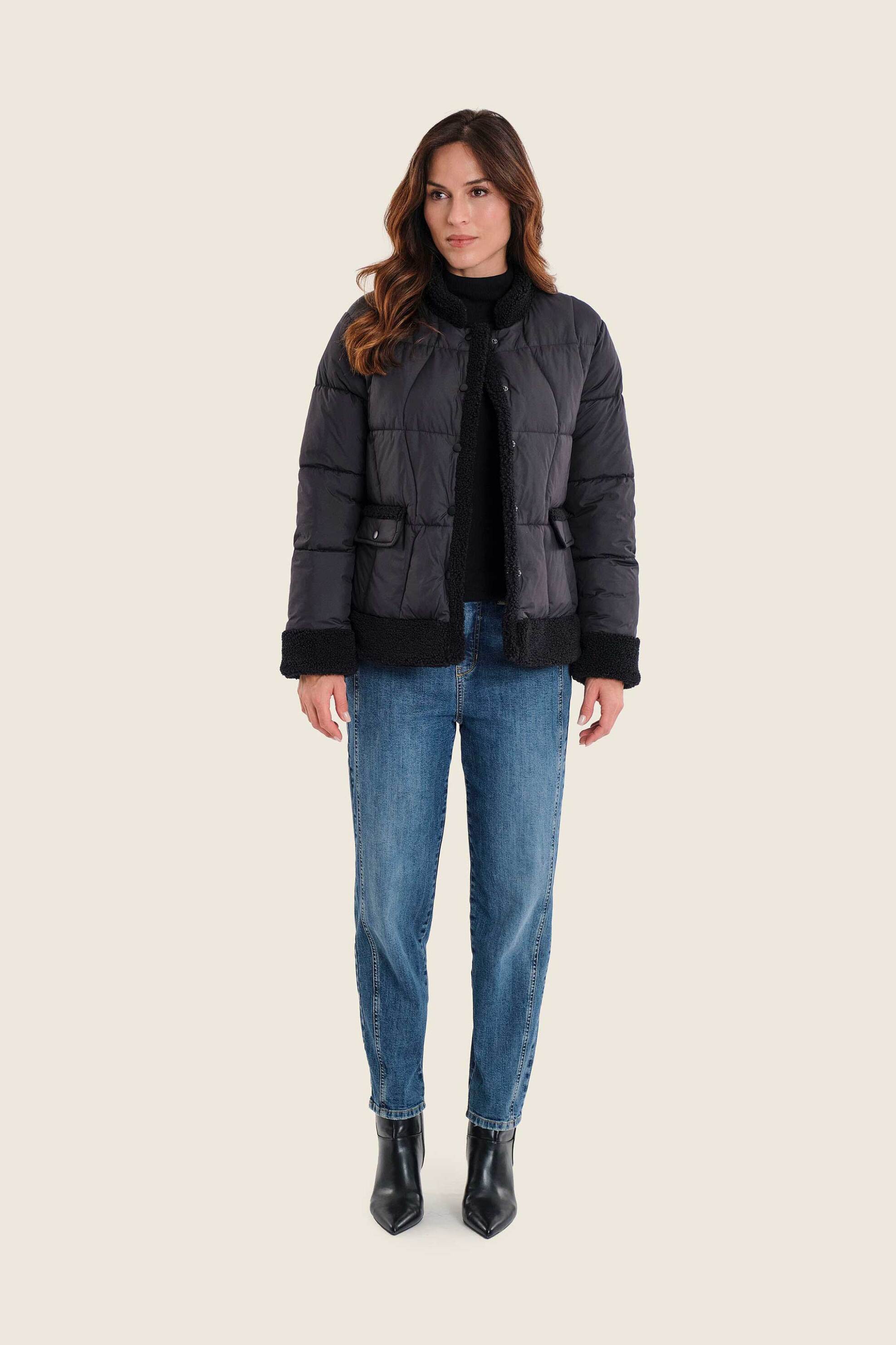 GERRY WEBER Gerry Weber γυναικείο μπουφάν με μπουκλέ λεπτομέρειες - N78413120038 Μαύρο - 3