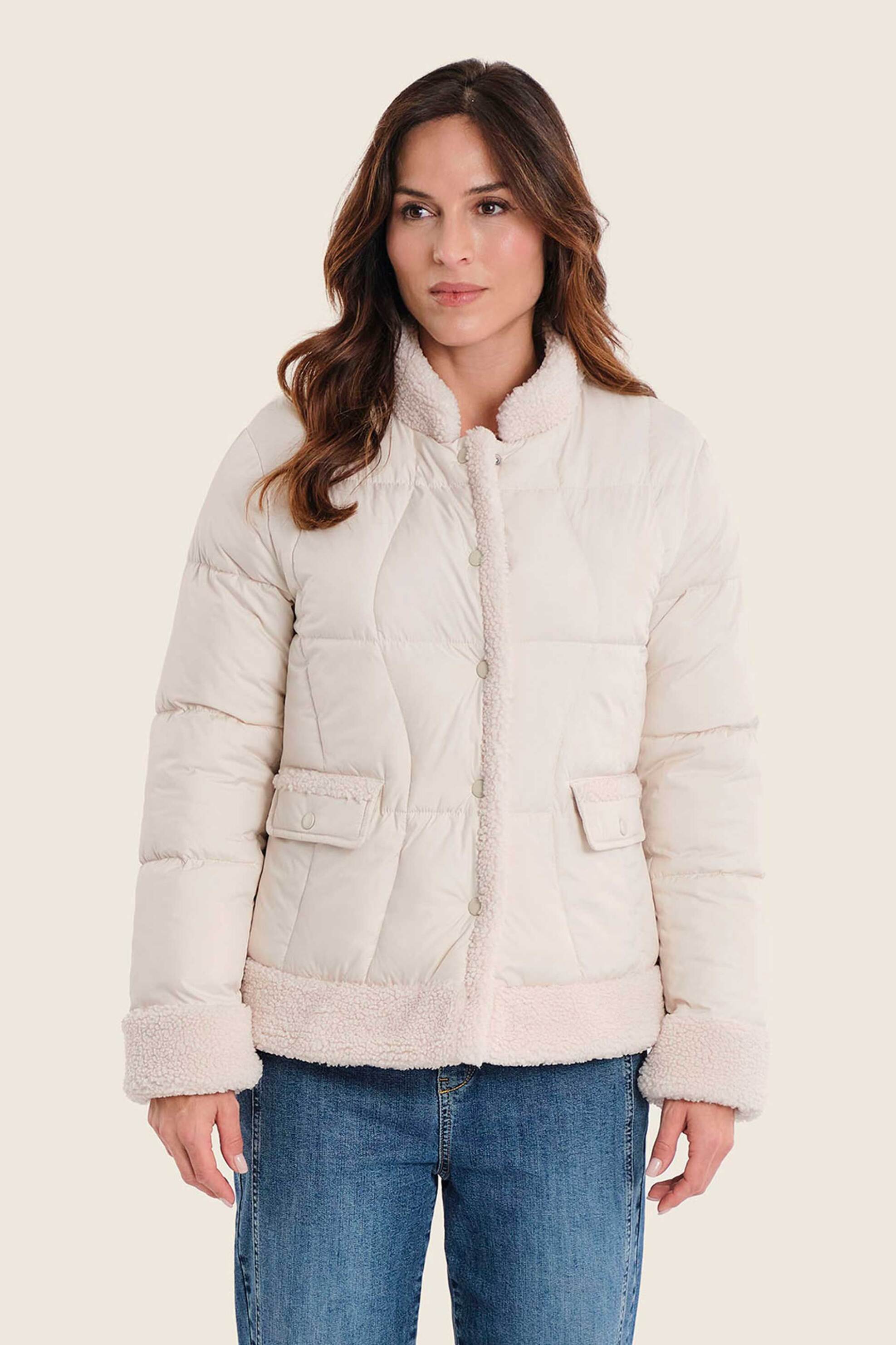 GERRY WEBER Gerry Weber γυναικείο μπουφάν με μπουκλέ λεπτομέρειες - N78413711038 Μπεζ