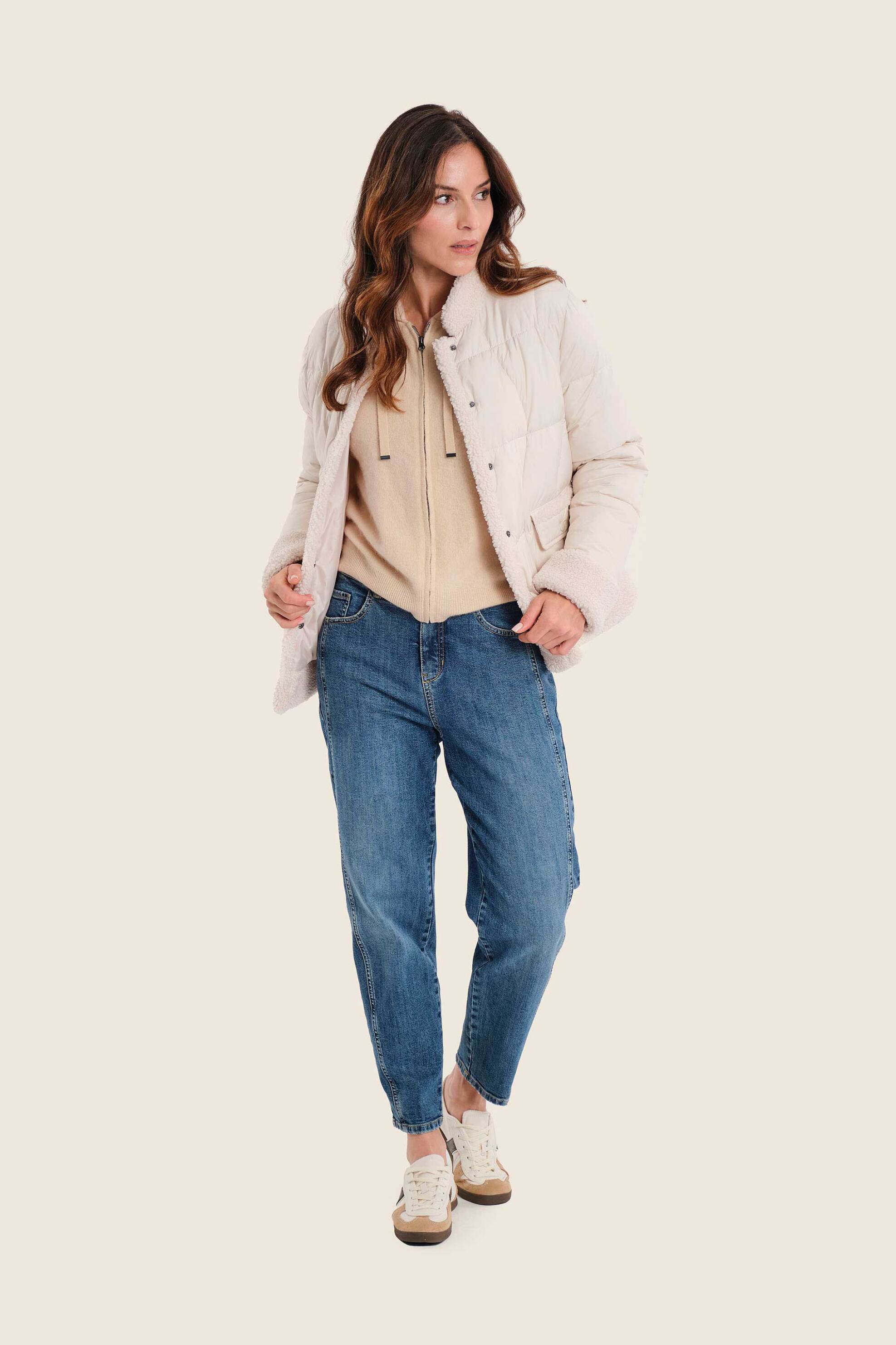 GERRY WEBER Gerry Weber γυναικείο μπουφάν με μπουκλέ λεπτομέρειες - N78413711038 Μπεζ - 3