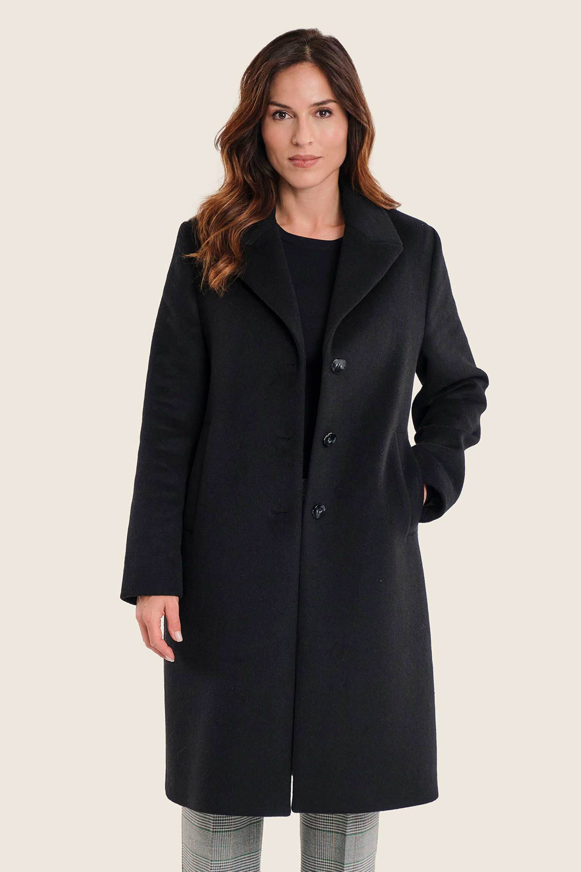 GERRY WEBER Gerry Weber γυναικείο παλτό με μαλλί - N78416120038 Μαύρο