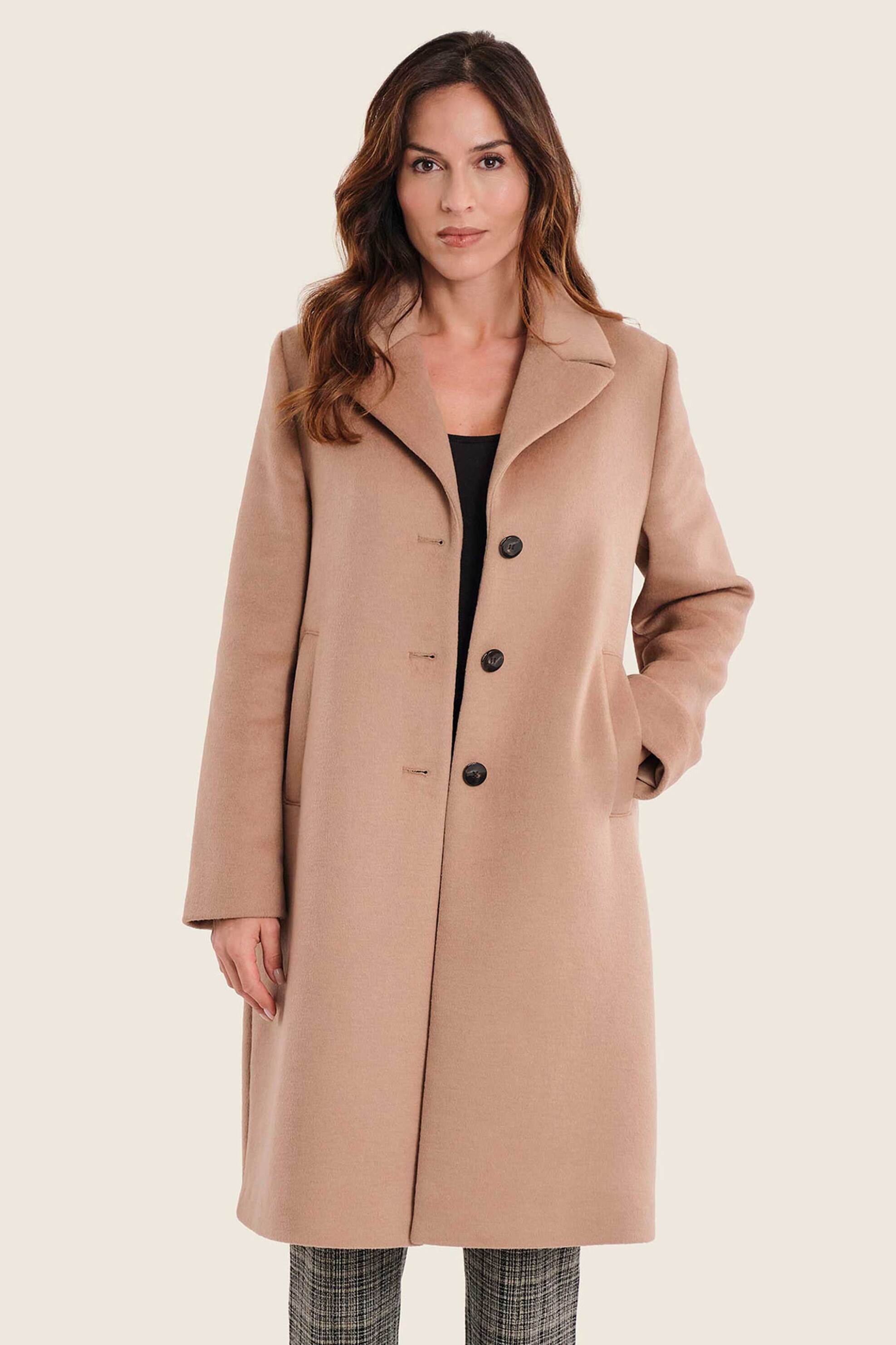 GERRY WEBER Gerry Weber γυναικείο παλτό με μαλλί - N78416705038 Μπεζ