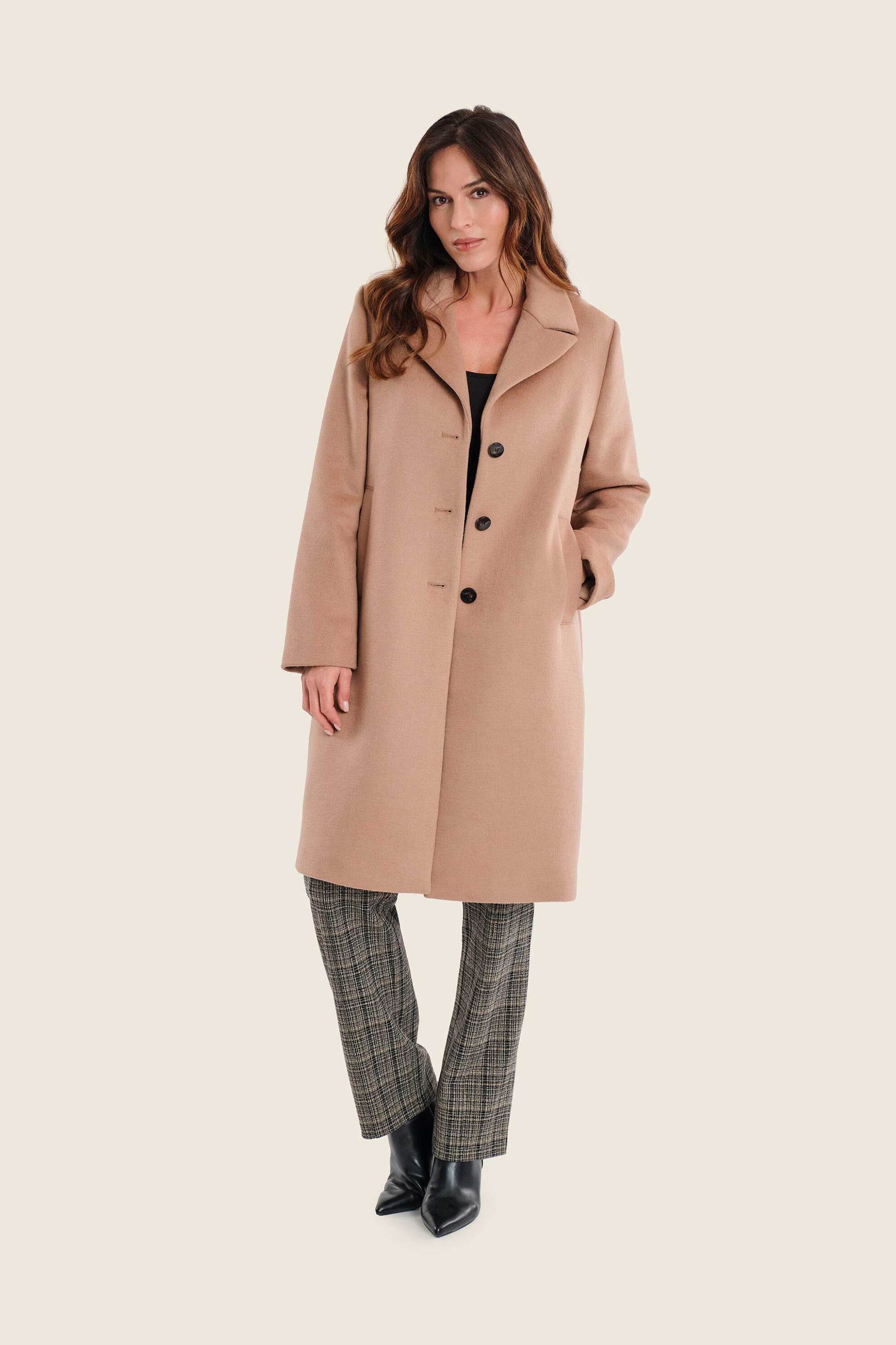 GERRY WEBER Gerry Weber γυναικείο παλτό με μαλλί - N78416705038 Μπεζ - 3