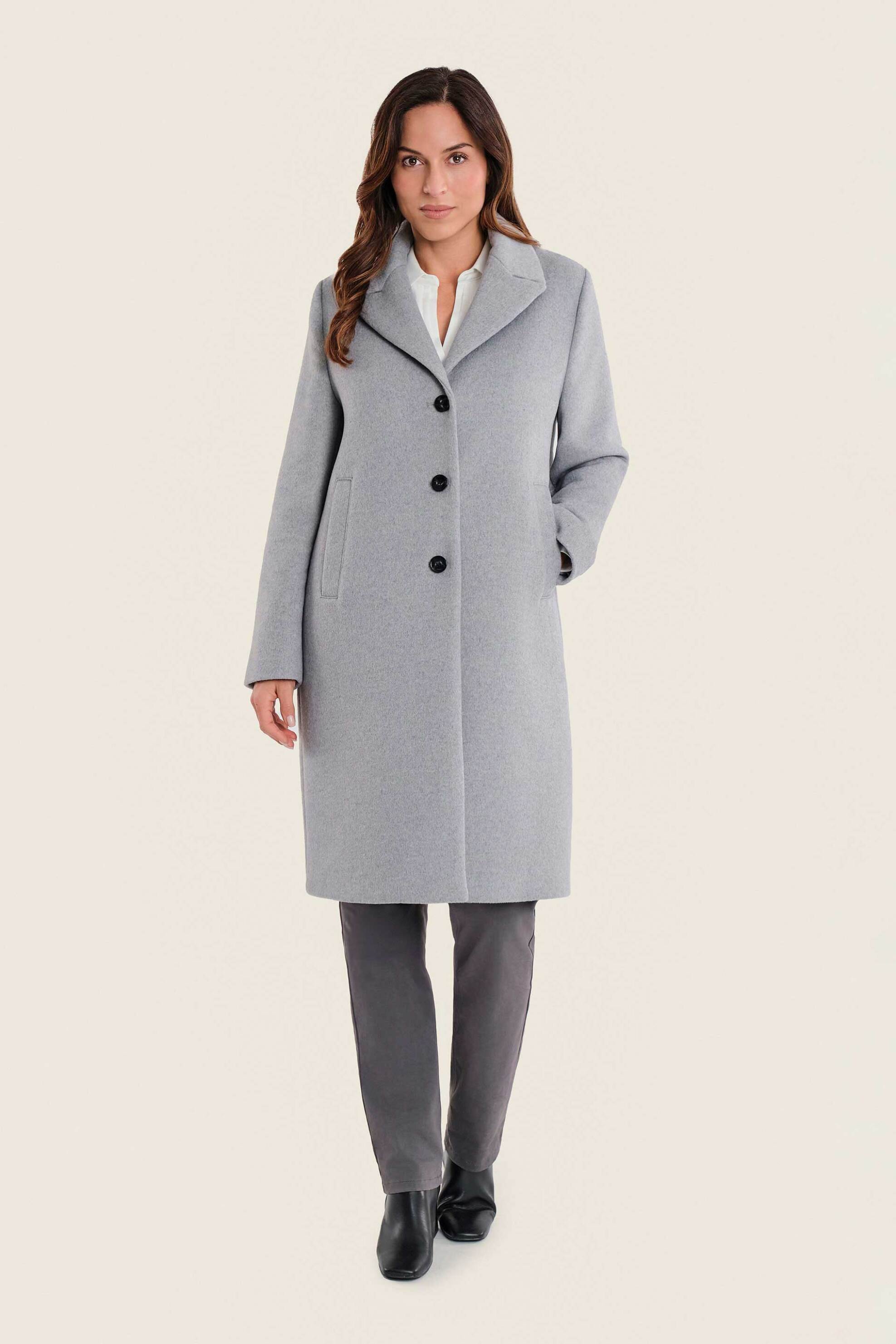 GERRY WEBER Gerry Weber γυναικείο παλτό με μαλλί - N78416804038 Γκρι - 3