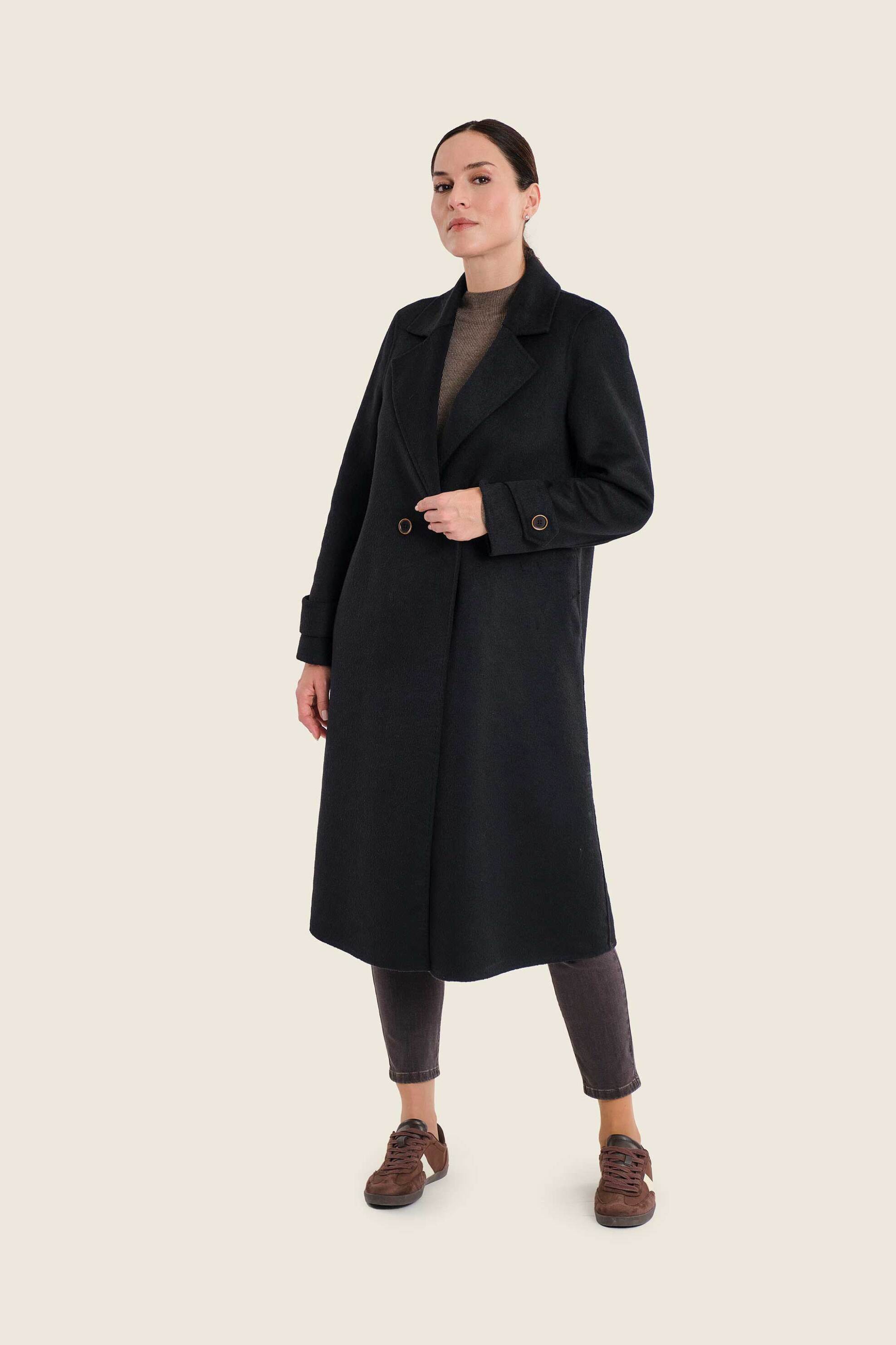 GERRY WEBER Gerry Weber γυναικείο παλτό με μαλλί και σταυρωτό κλείσιμο - N78417120038 Μαύρο - 3