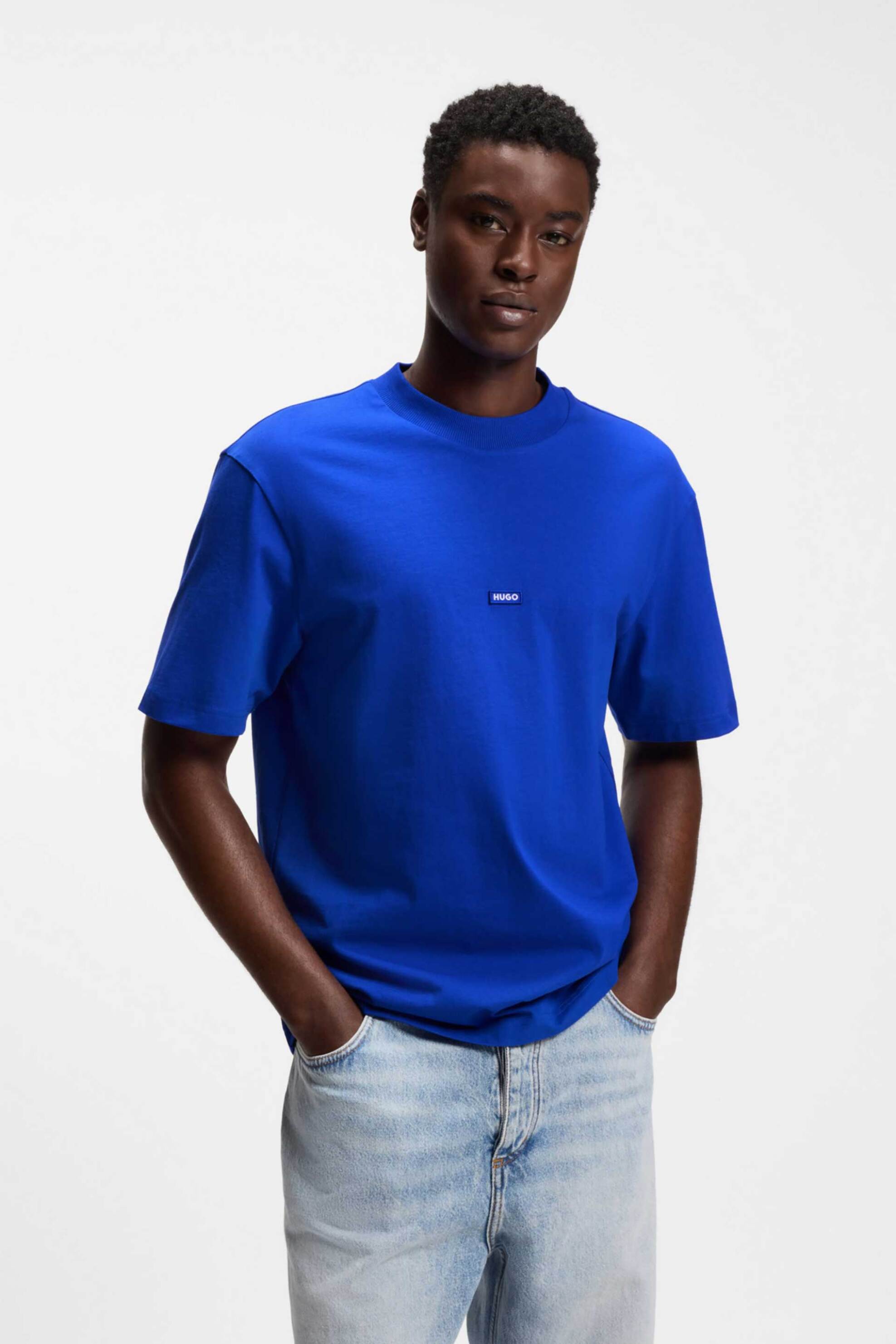 Hugo ανδρικό T-shirt με λογότυπο Regular Fit "Nieros" - 50509991 Μπλε