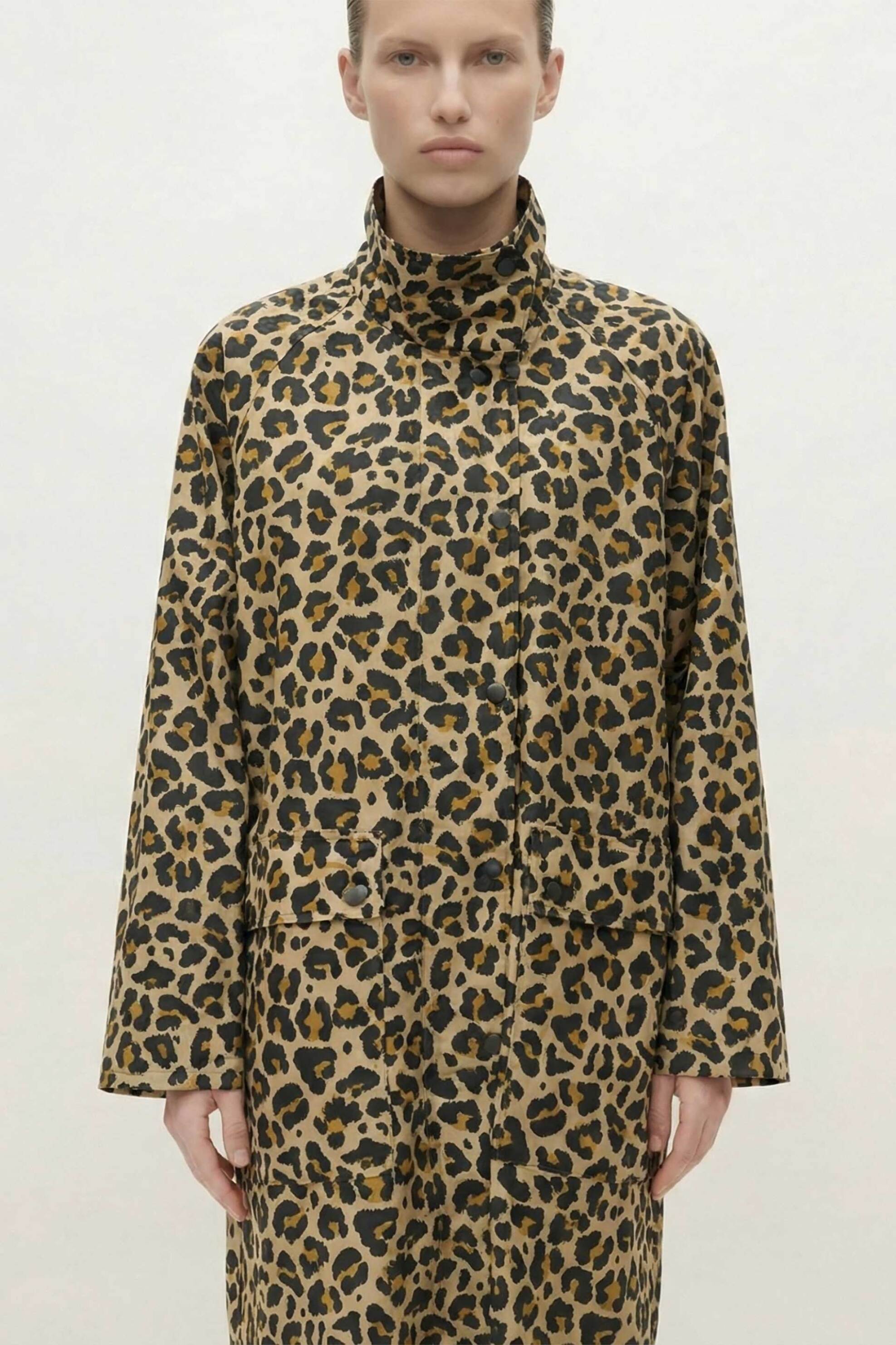 THE COLD WAVE The Cold Wave γυναικείο παλτό αντιανεμικό με leopard print "Clark" - Clark TN07 Leo Μπεζ