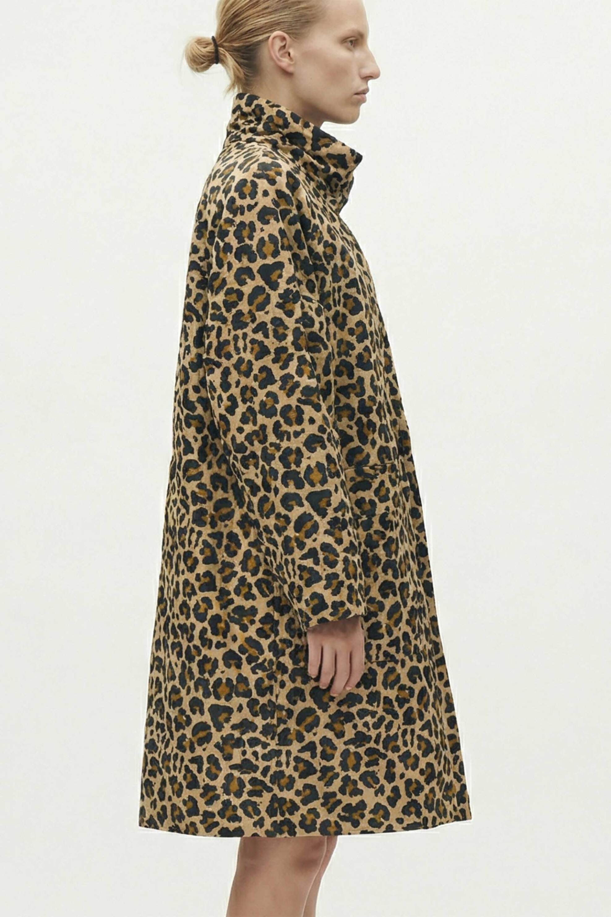 THE COLD WAVE The Cold Wave γυναικείο παλτό αντιανεμικό με leopard print "Clark" - Clark TN07 Leo Μπεζ - 3