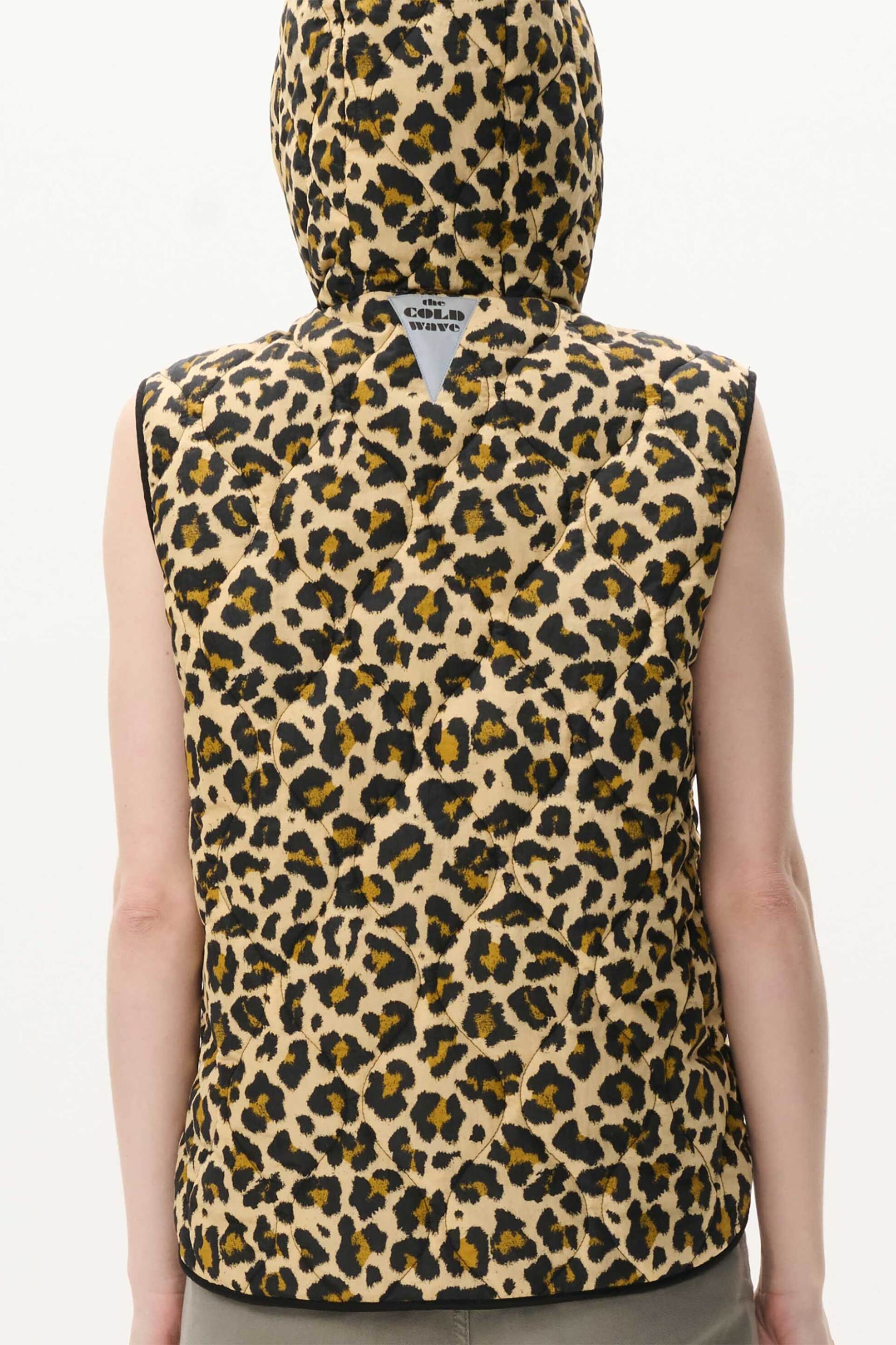 THE COLD WAVE The Cold Wave γυναικείο jacket αμάνικο με leopard print "Nelson" - Nelson TN07 Leo Μπεζ - 3