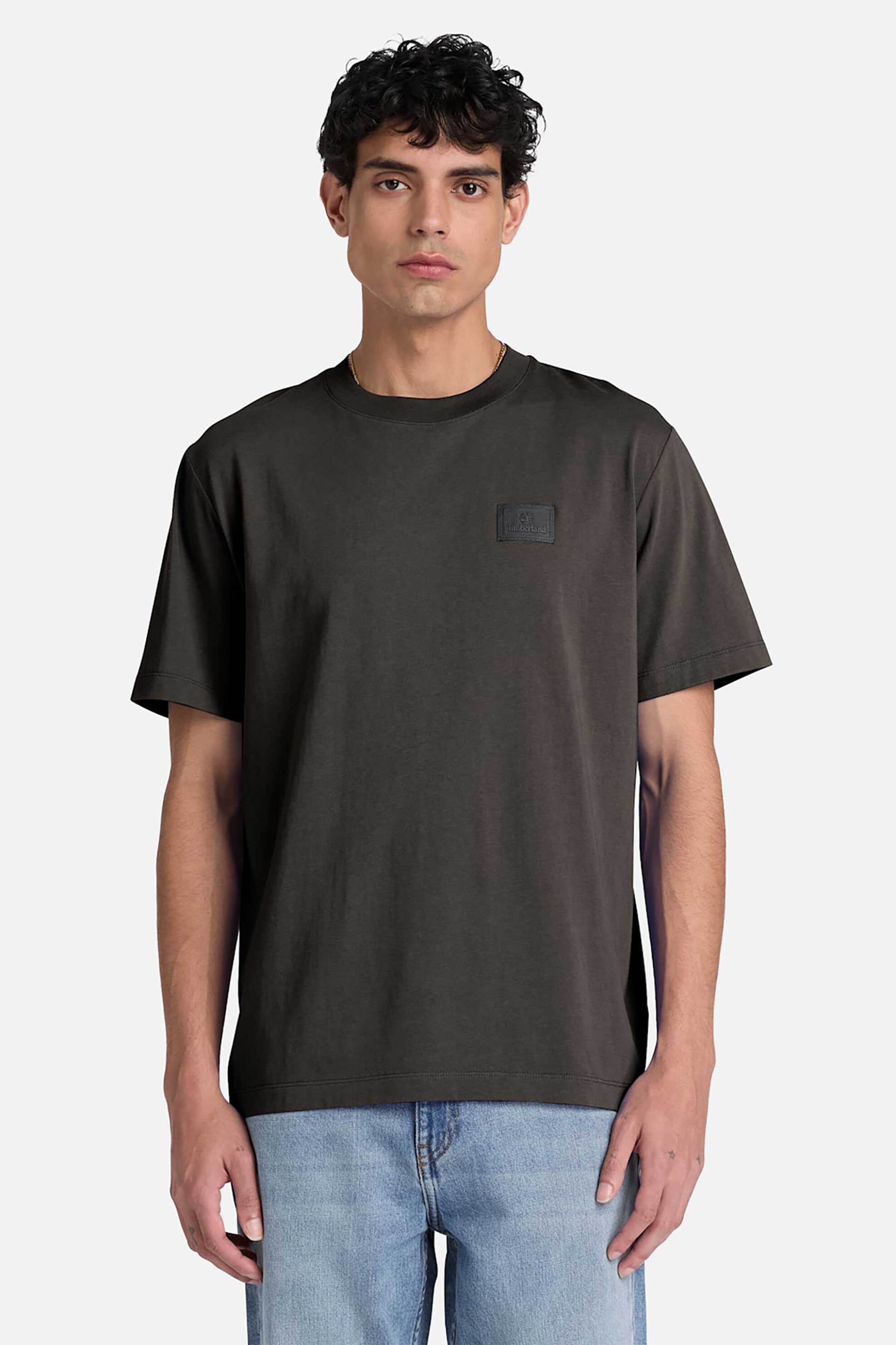 Timberland ανδρικό T-shirt με logo patch Regular Fit "Silicon Badge" - TBC0YHBVCN11 Ανθρακί