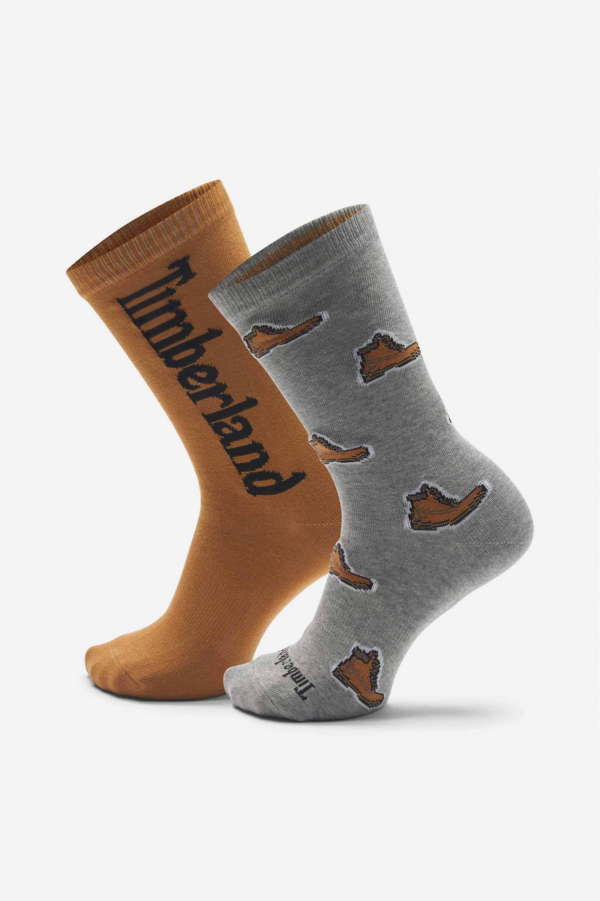 Timberland σετ unisex μακριές κάλτσες (2 ζευγάρια) - TB0A6BTB0521 Γκρι