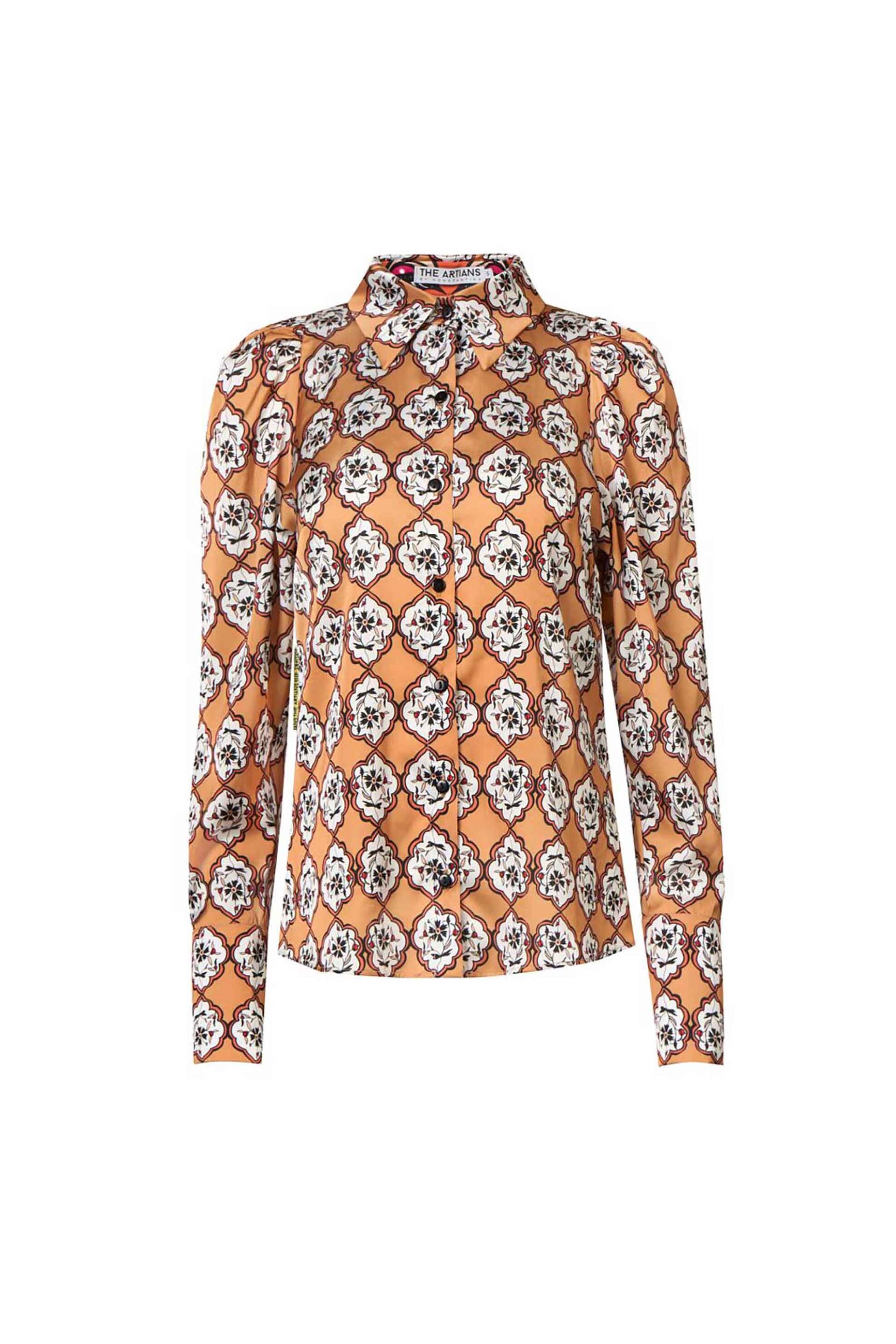 THE ARTIANS The Artians γυναικείο πουκάμισο με all-over print Slim Fit "Glaze" - SHAS6 Μπεζ - 3