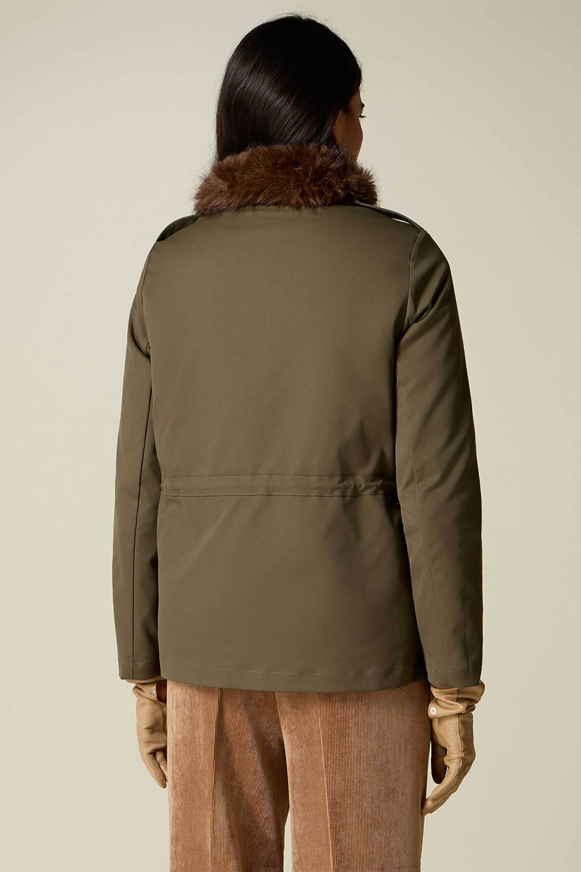OLTRE Oltre γυναικείο jacket parka με faux γούνινο γιακά - 0027R005AT Χακί - 3