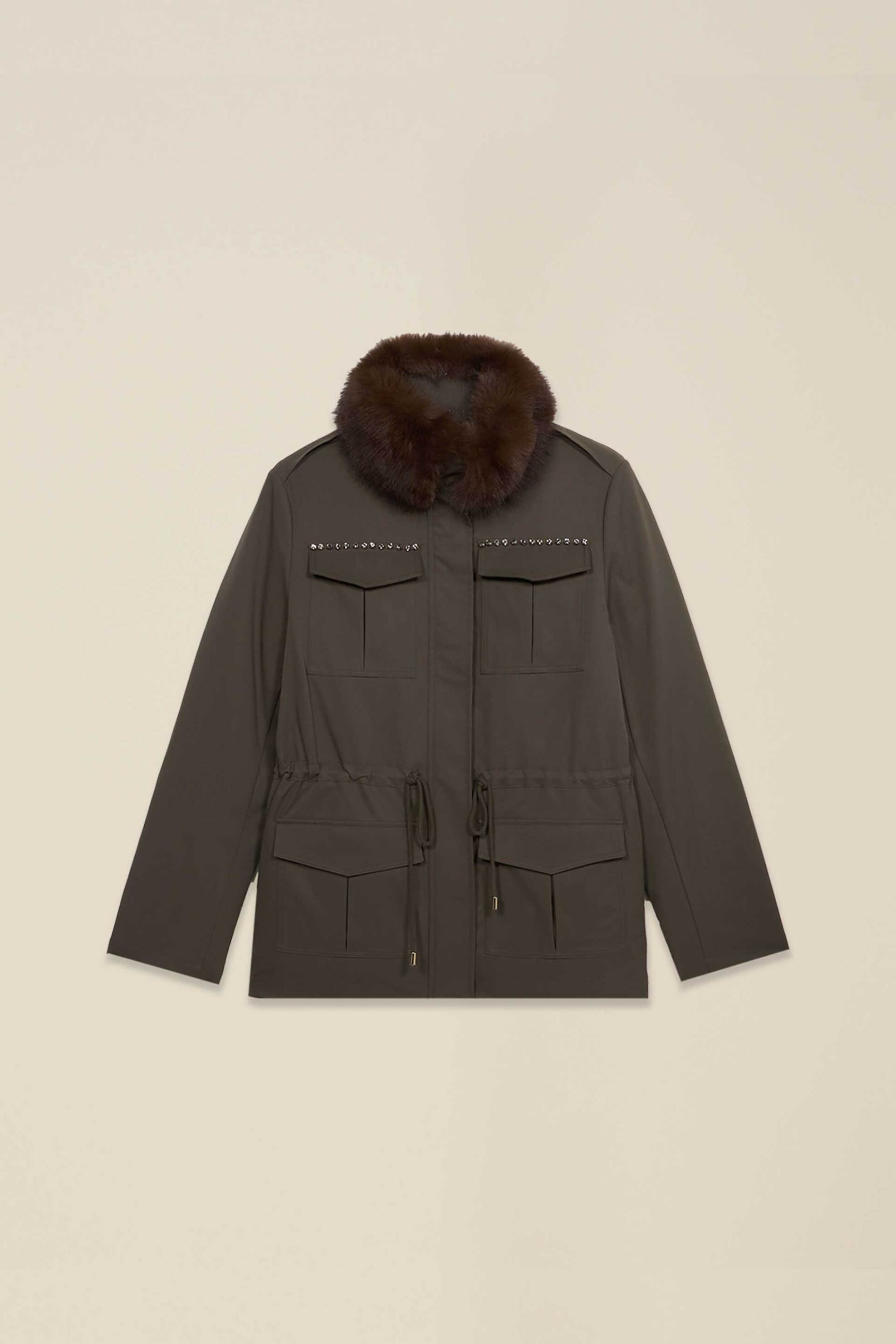 OLTRE Oltre γυναικείο jacket parka με faux γούνινο γιακά - 0027R005AT Χακί - 4