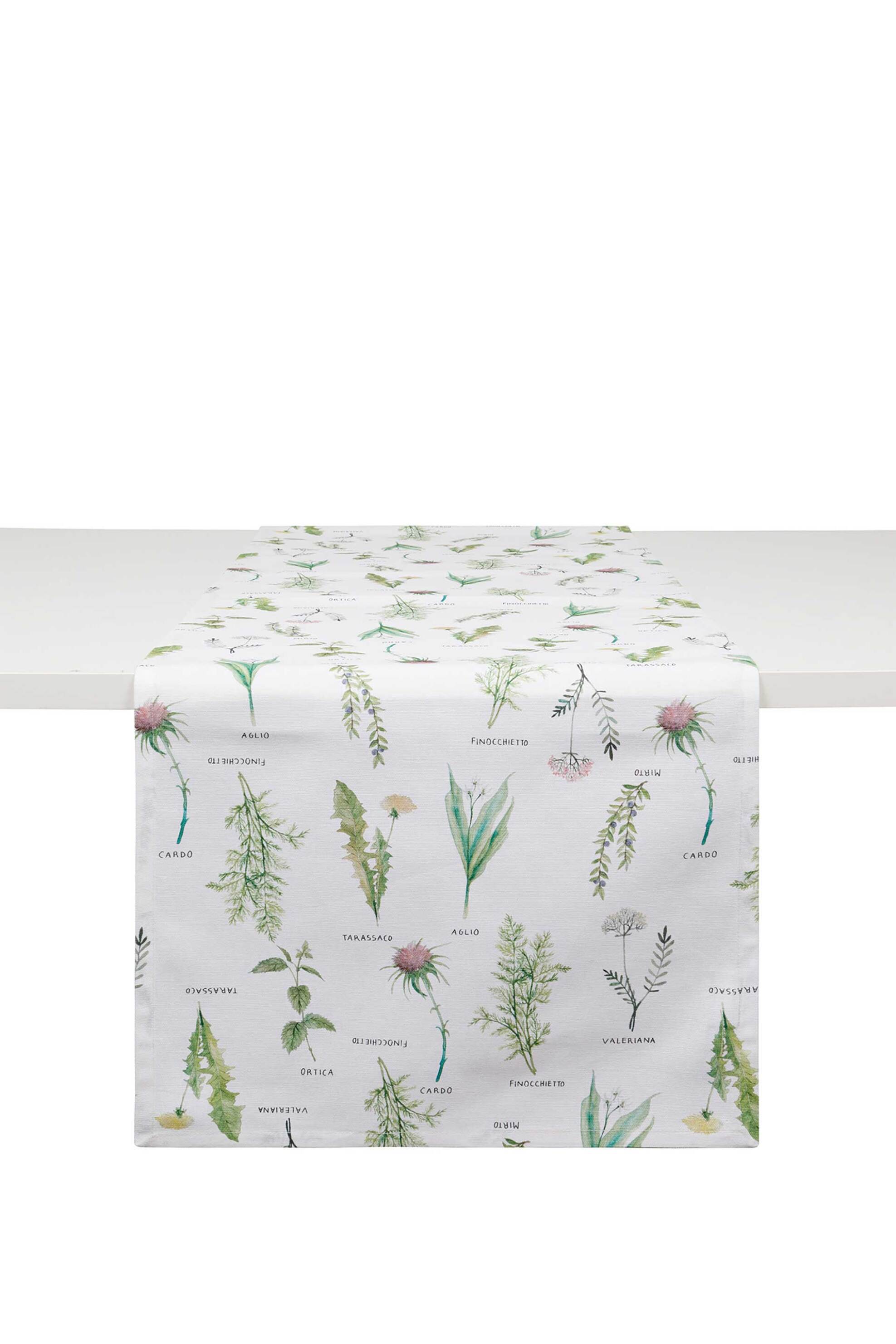 Home > ΚΟΥΖΙΝΑ > Τραβέρσες - Ράνερ Coincasa βαμβακερό ράνερ με botanical print 140 x 40 cm - 007373123 Λευκό