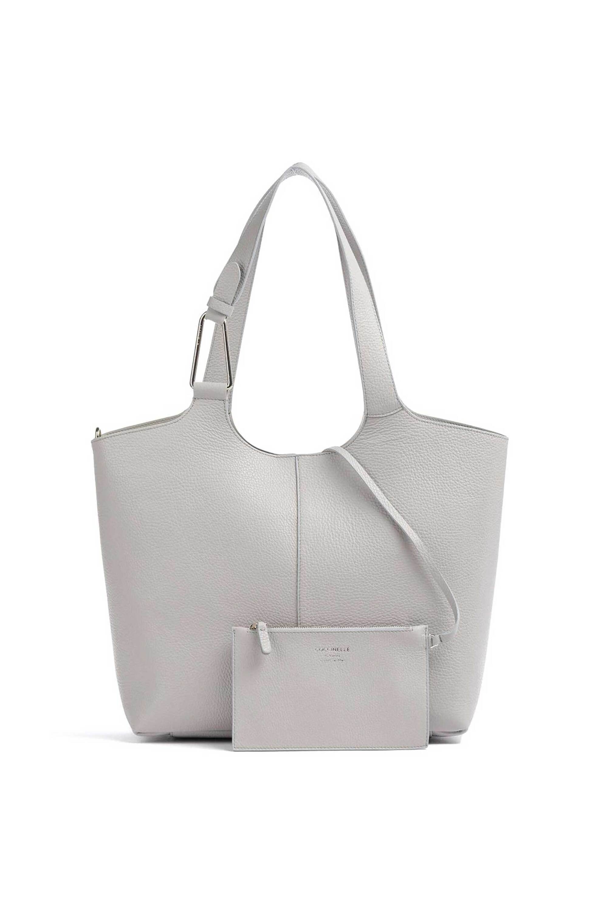 Γυναίκα > ΤΣΑΝΤΕΣ > Τσάντες Ώμου & Shopper Bags Coccinelle γυναικεία τσάντα shopper μονόχρωμη με μαγνητικό κουμπί "Brume" - E1QHA-110101 Γκρι